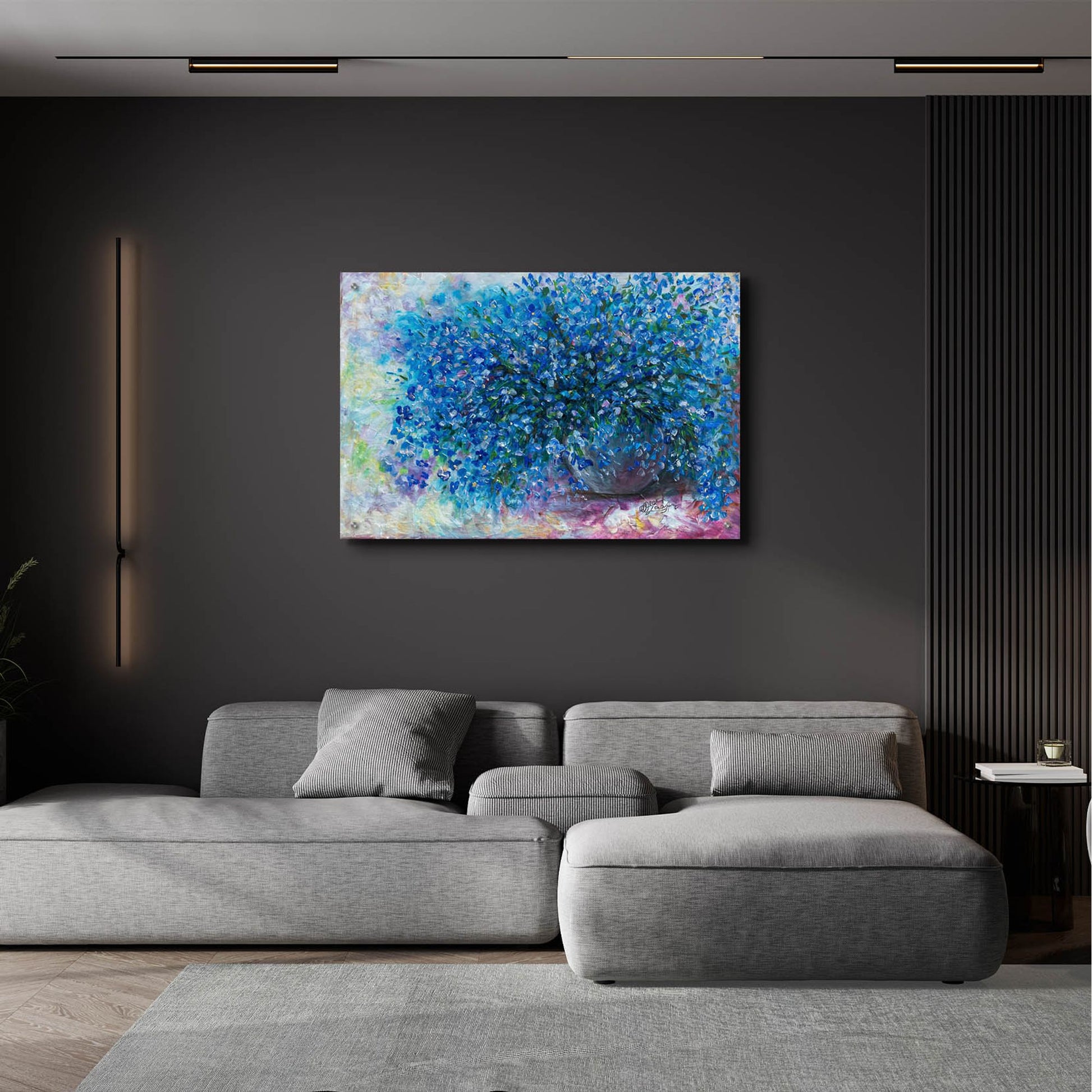 Epic Art 'Forget Me Nots I' by Lena Owens, Acrylic Glass Wall Art,36x24