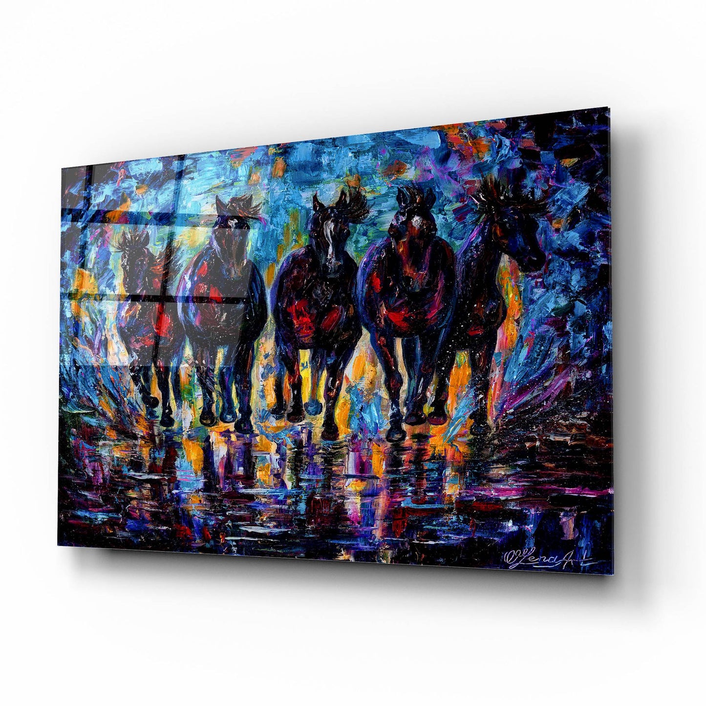 Epic Art 'Free Roaming Wild Horses' by Lena Owens, Acrylic Glass Wall Art,16x12