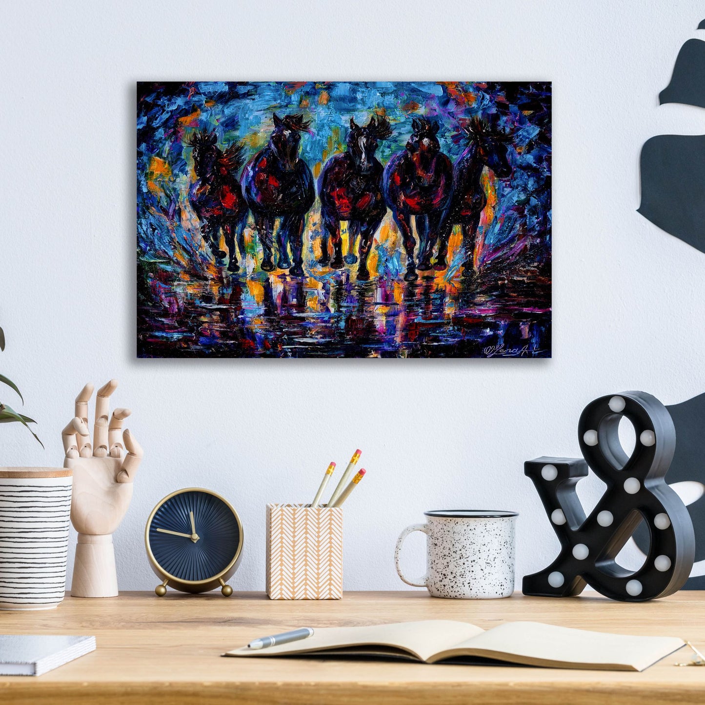 Epic Art 'Free Roaming Wild Horses' by Lena Owens, Acrylic Glass Wall Art,16x12