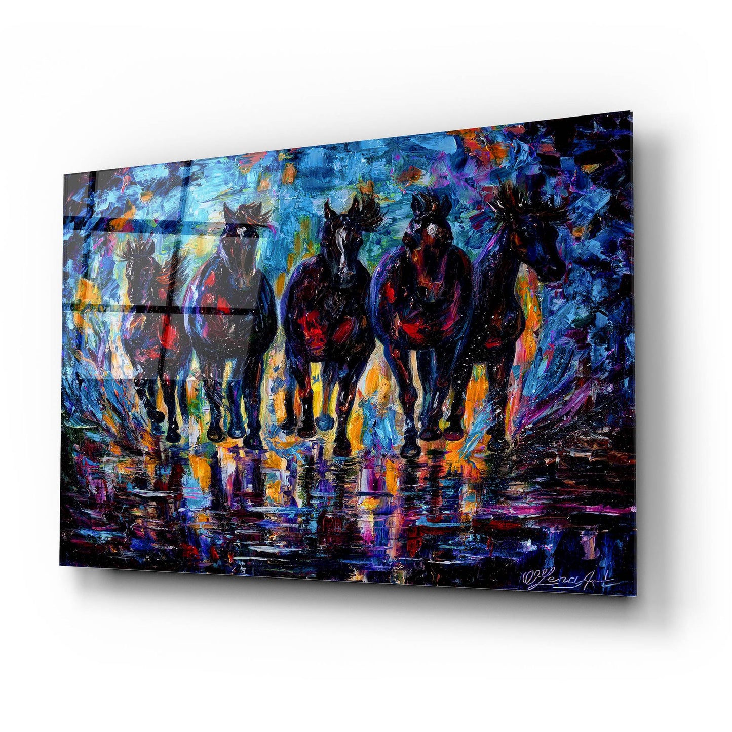 Epic Art 'Free Roaming Wild Horses' by Lena Owens, Acrylic Glass Wall Art,24x16