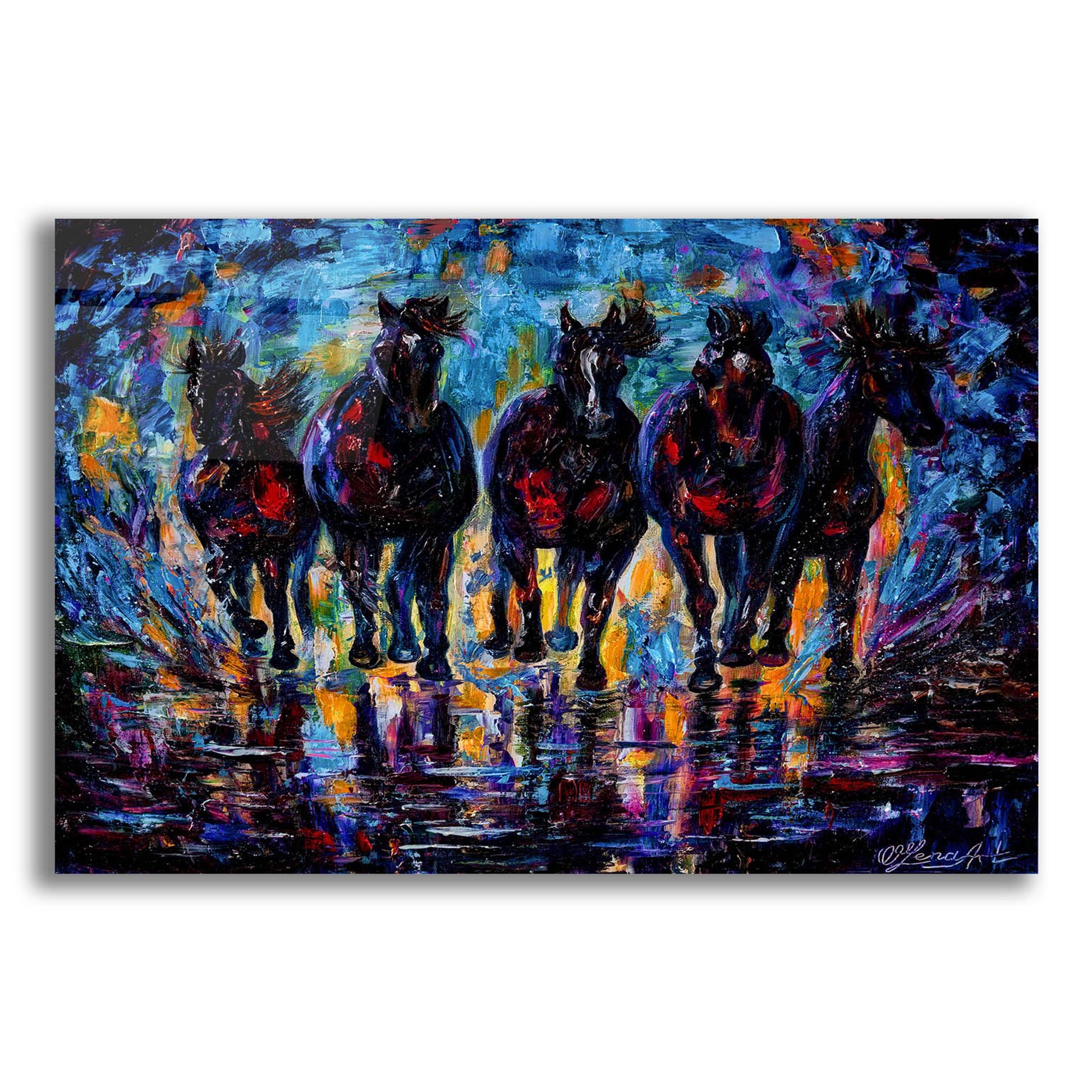 Epic Art 'Free Roaming Wild Horses' by Lena Owens, Acrylic Glass Wall Art,24x16