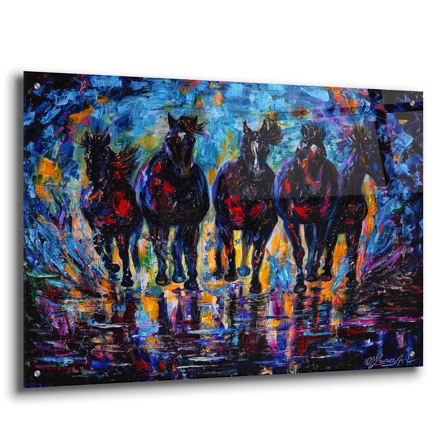 Epic Art 'Free Roaming Wild Horses' by Lena Owens, Acrylic Glass Wall Art,36x24