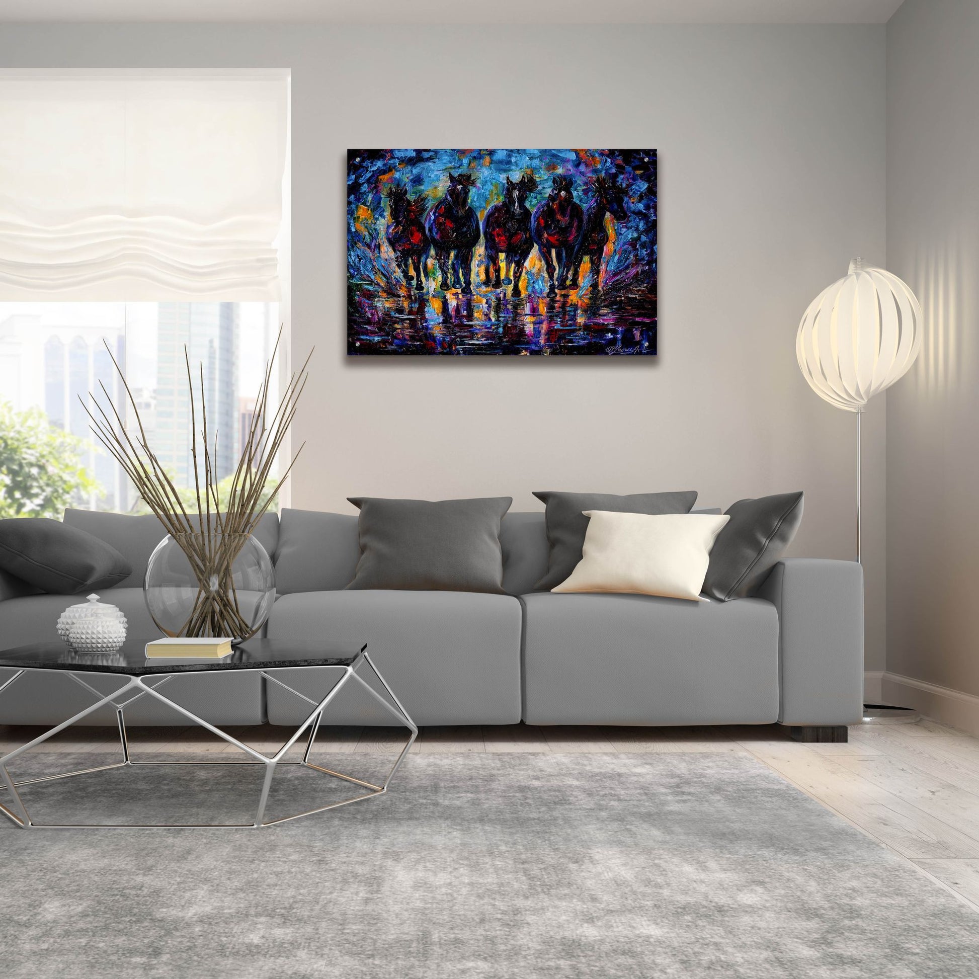 Epic Art 'Free Roaming Wild Horses' by Lena Owens, Acrylic Glass Wall Art,36x24