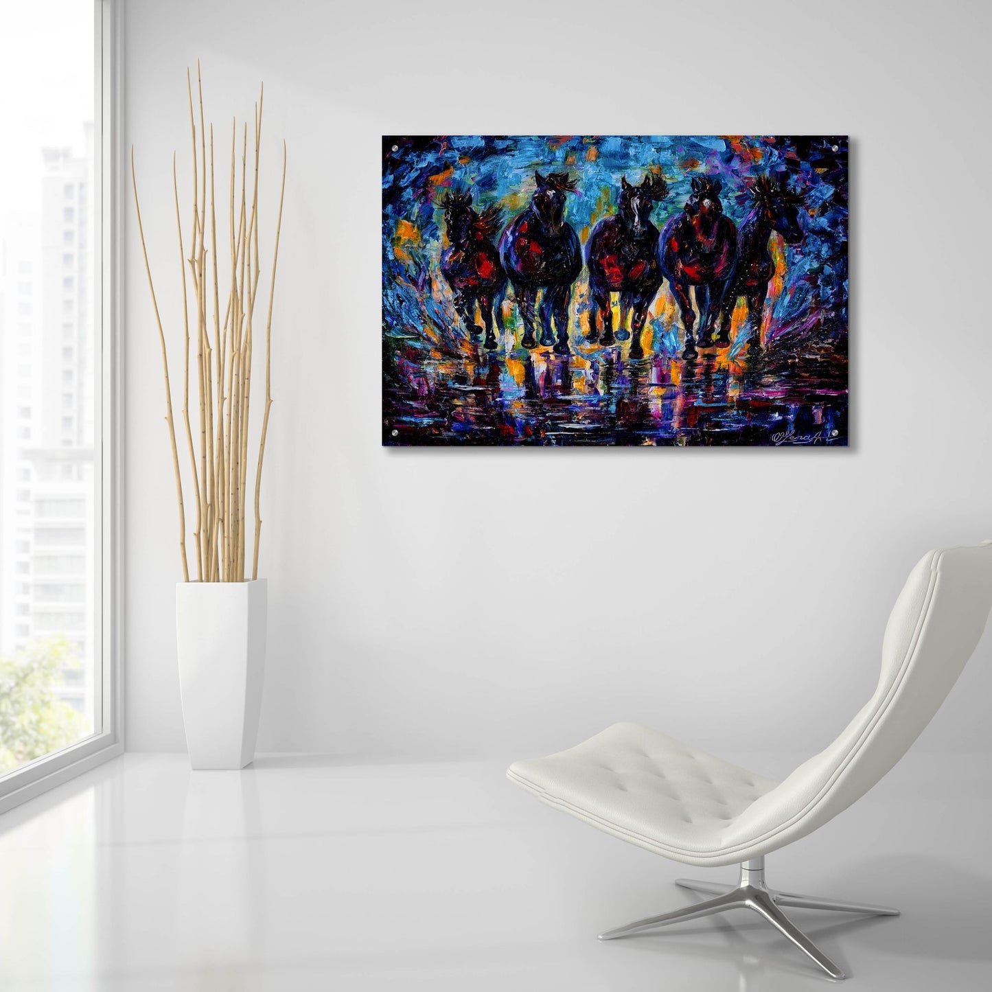 Epic Art 'Free Roaming Wild Horses' by Lena Owens, Acrylic Glass Wall Art,36x24