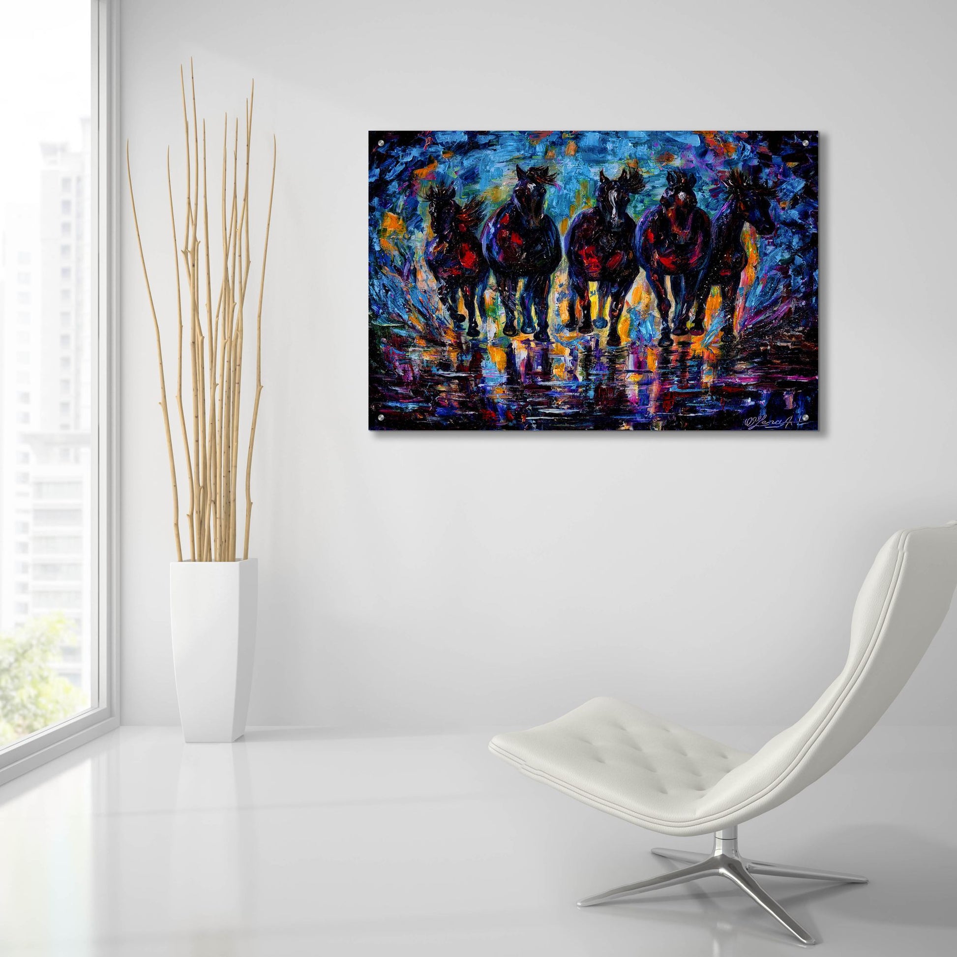 Epic Art 'Free Roaming Wild Horses' by Lena Owens, Acrylic Glass Wall Art,36x24