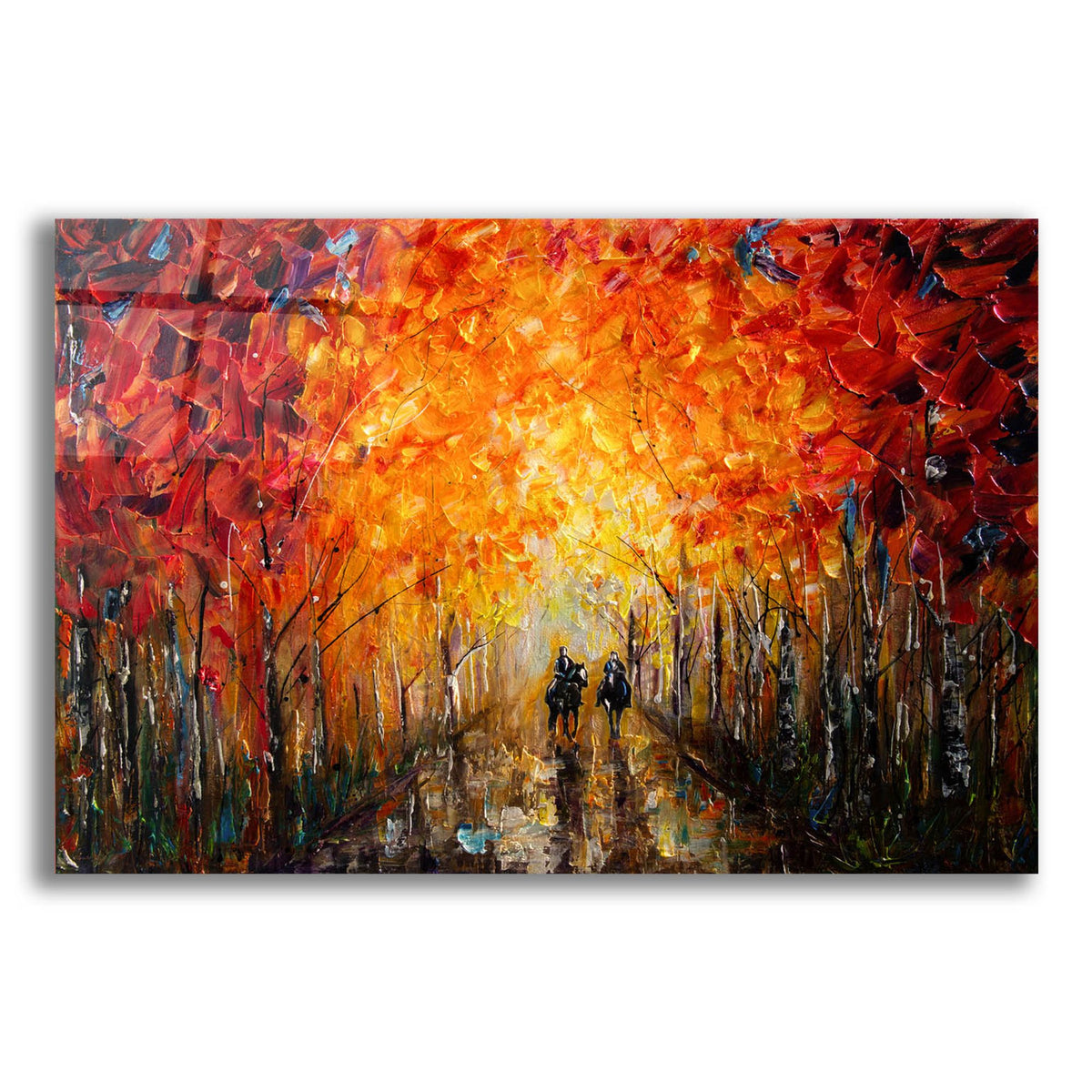 Epic Art 'Horseback Riding In The Forest' by Lena Owens, Acrylic Glass Wall Art