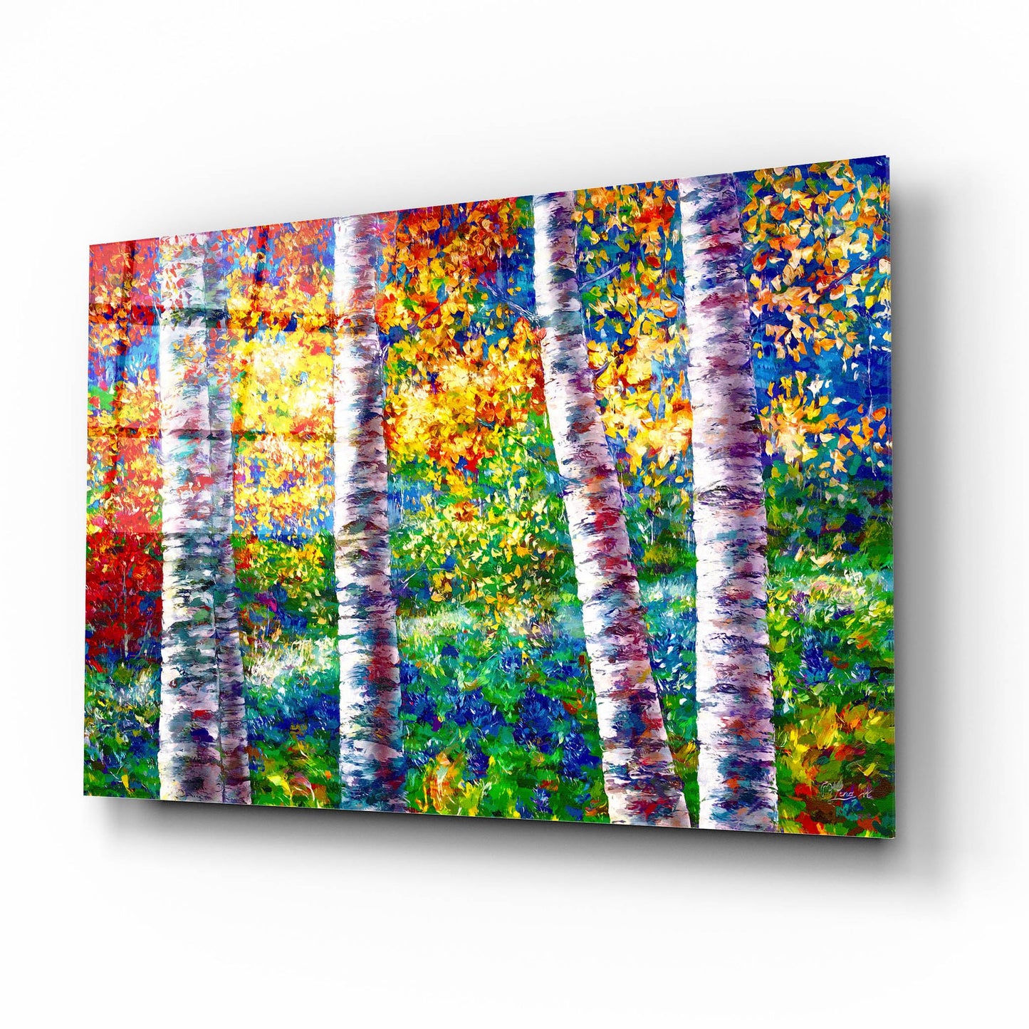 Epic Art 'Midsummer Dreams of Aspen Trees' by Lena Owens, Acrylic Glass Wall Art,16x12