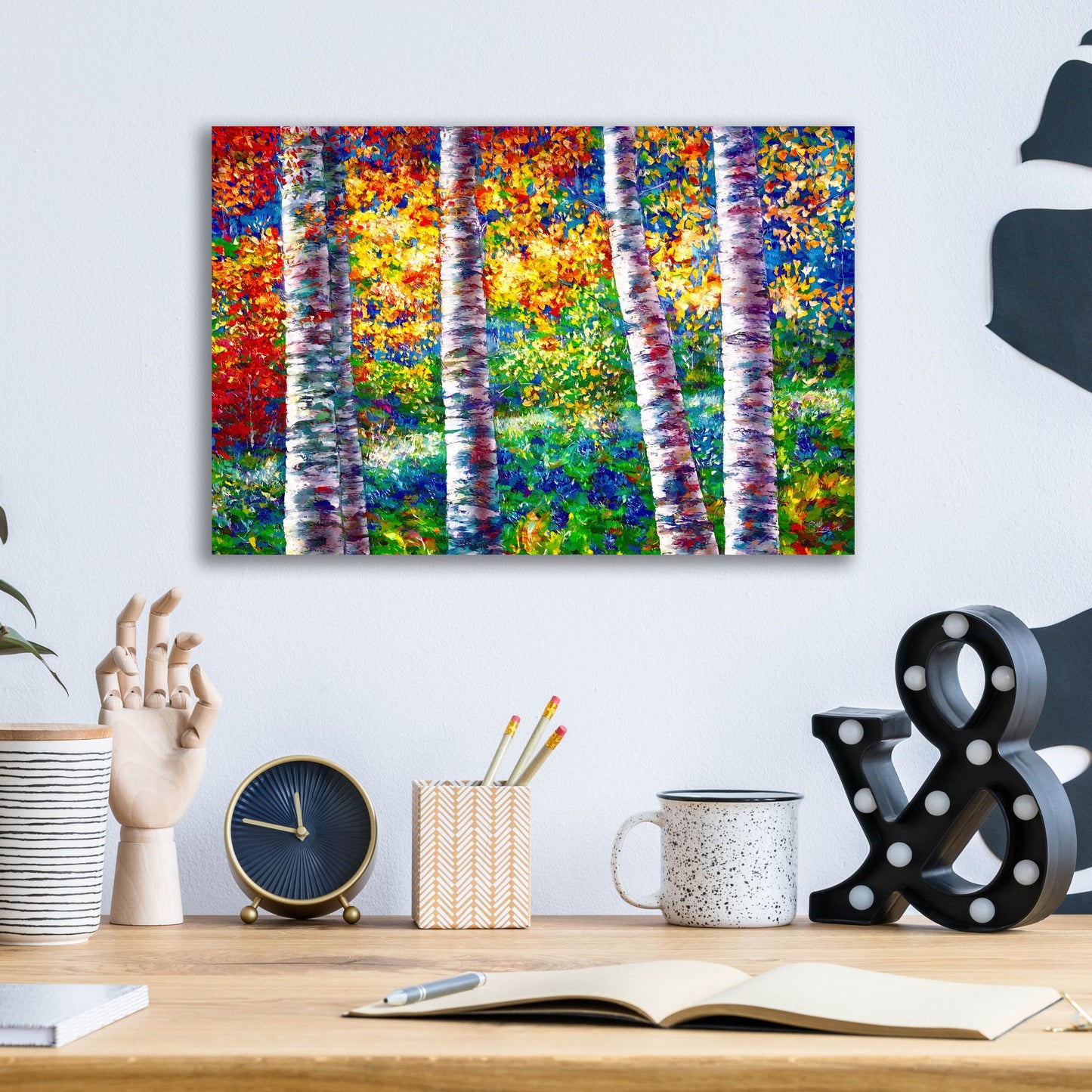 Epic Art 'Midsummer Dreams of Aspen Trees' by Lena Owens, Acrylic Glass Wall Art,16x12