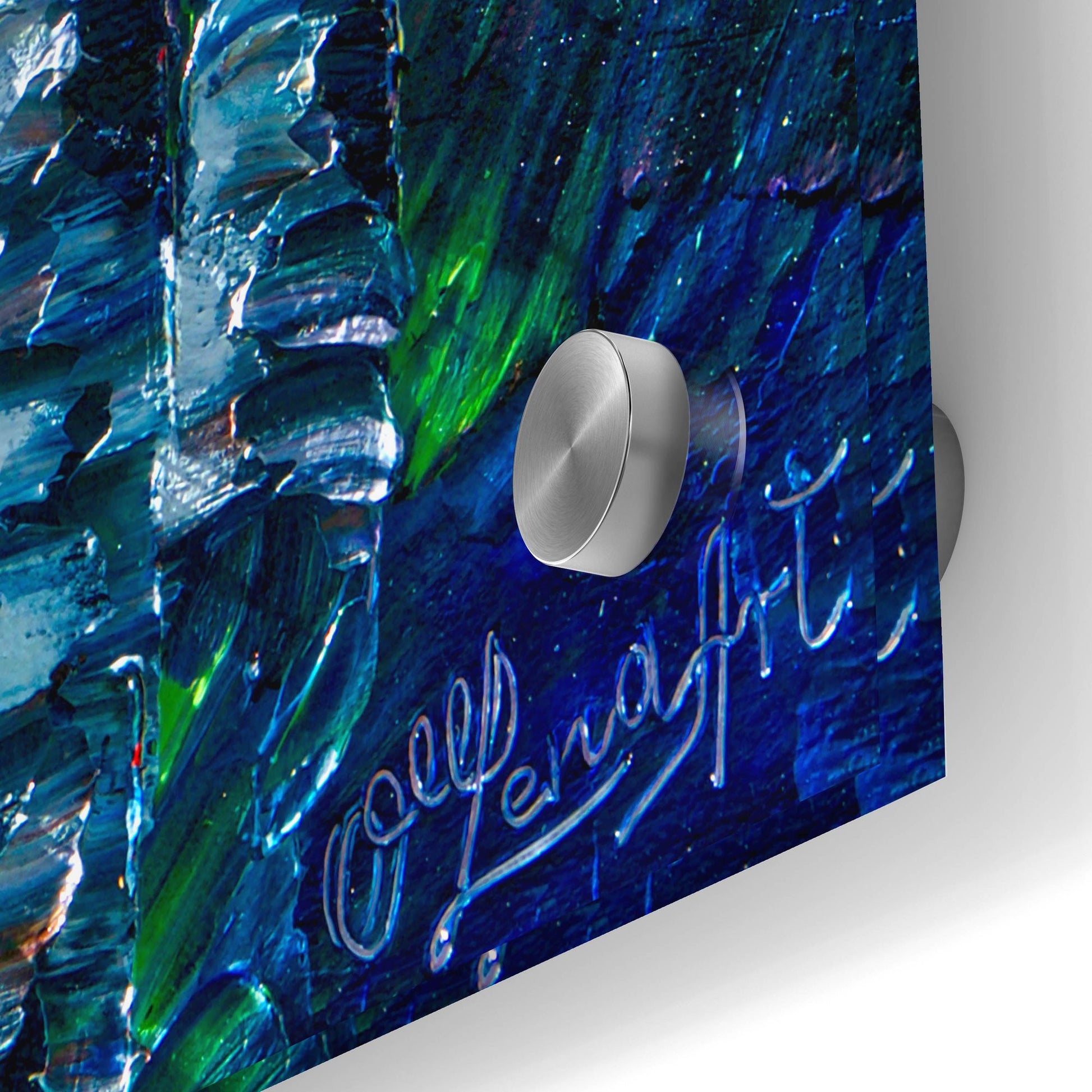 Epic Art 'Moonlight Sonata With Aspen Trees' by Lena Owens, Acrylic Glass Wall Art,24x36