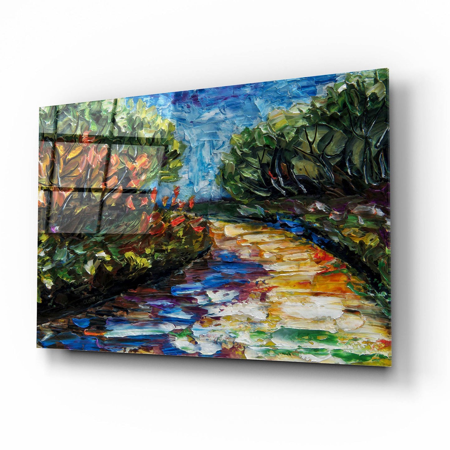 Epic Art 'Palette Knife Landscape' by Lena Owens, Acrylic Glass Wall Art,16x12