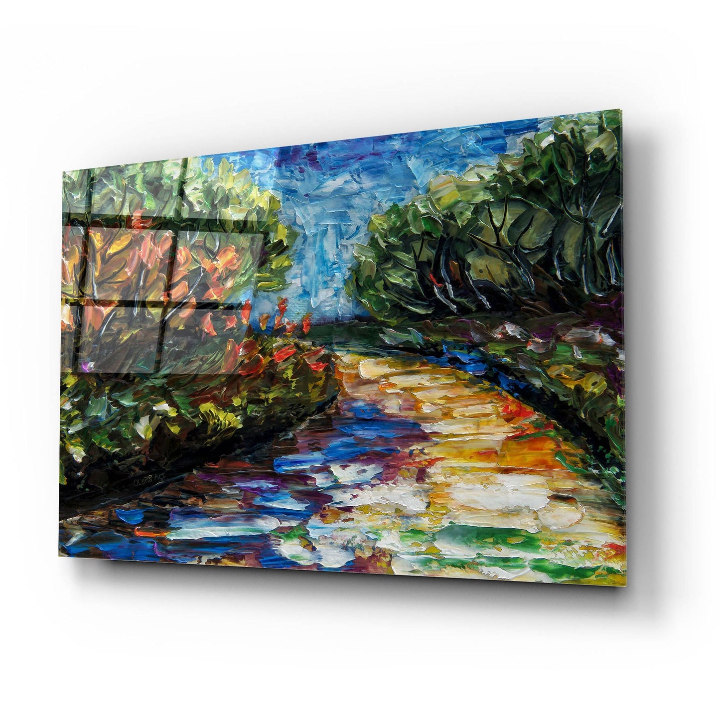 Epic Art 'Palette Knife Landscape' by Lena Owens, Acrylic Glass Wall Art,24x16