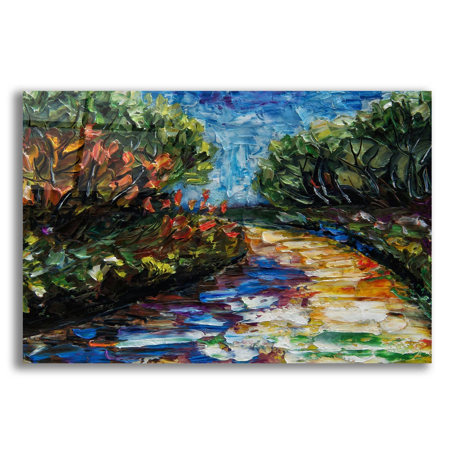 Epic Art 'Palette Knife Landscape' by Lena Owens, Acrylic Glass Wall Art,24x16