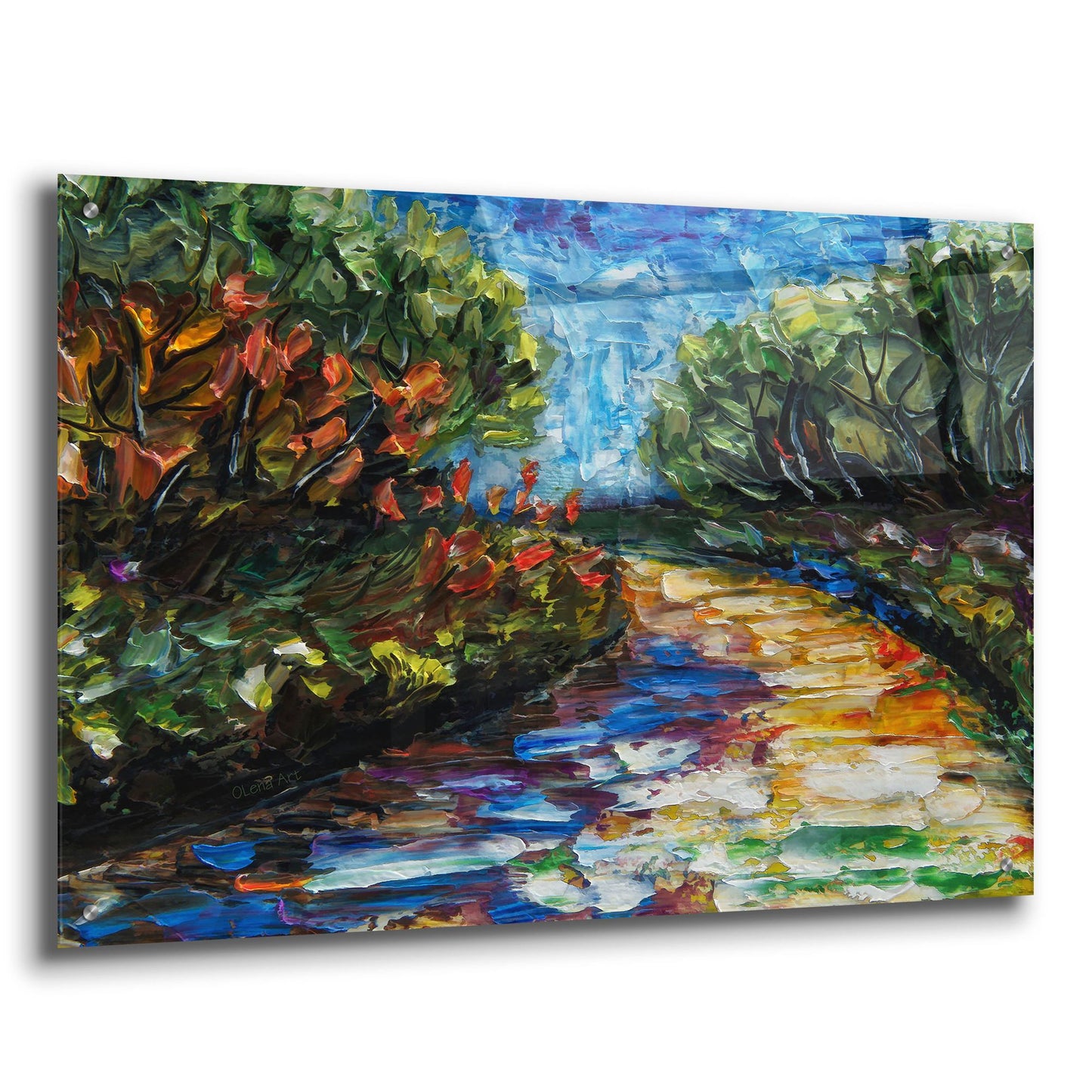 Epic Art 'Palette Knife Landscape' by Lena Owens, Acrylic Glass Wall Art,36x24