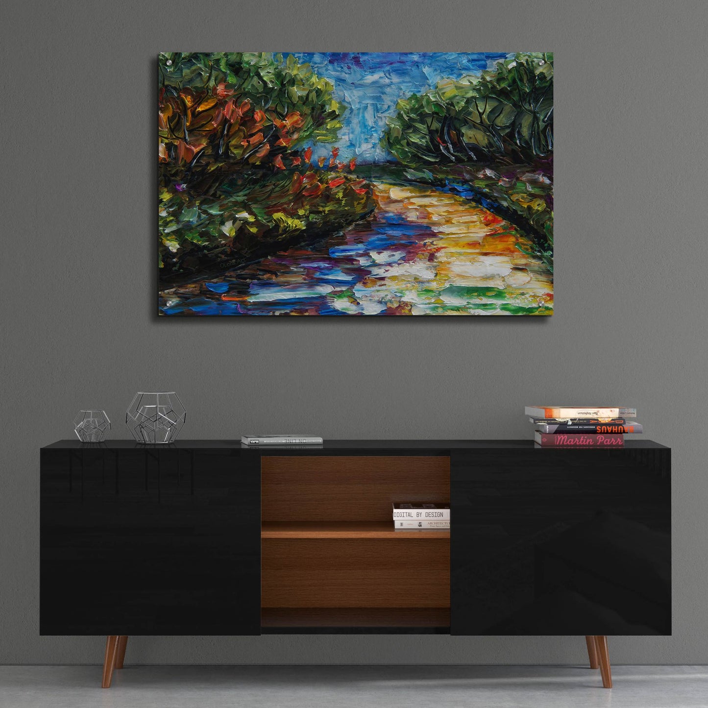 Epic Art 'Palette Knife Landscape' by Lena Owens, Acrylic Glass Wall Art,36x24