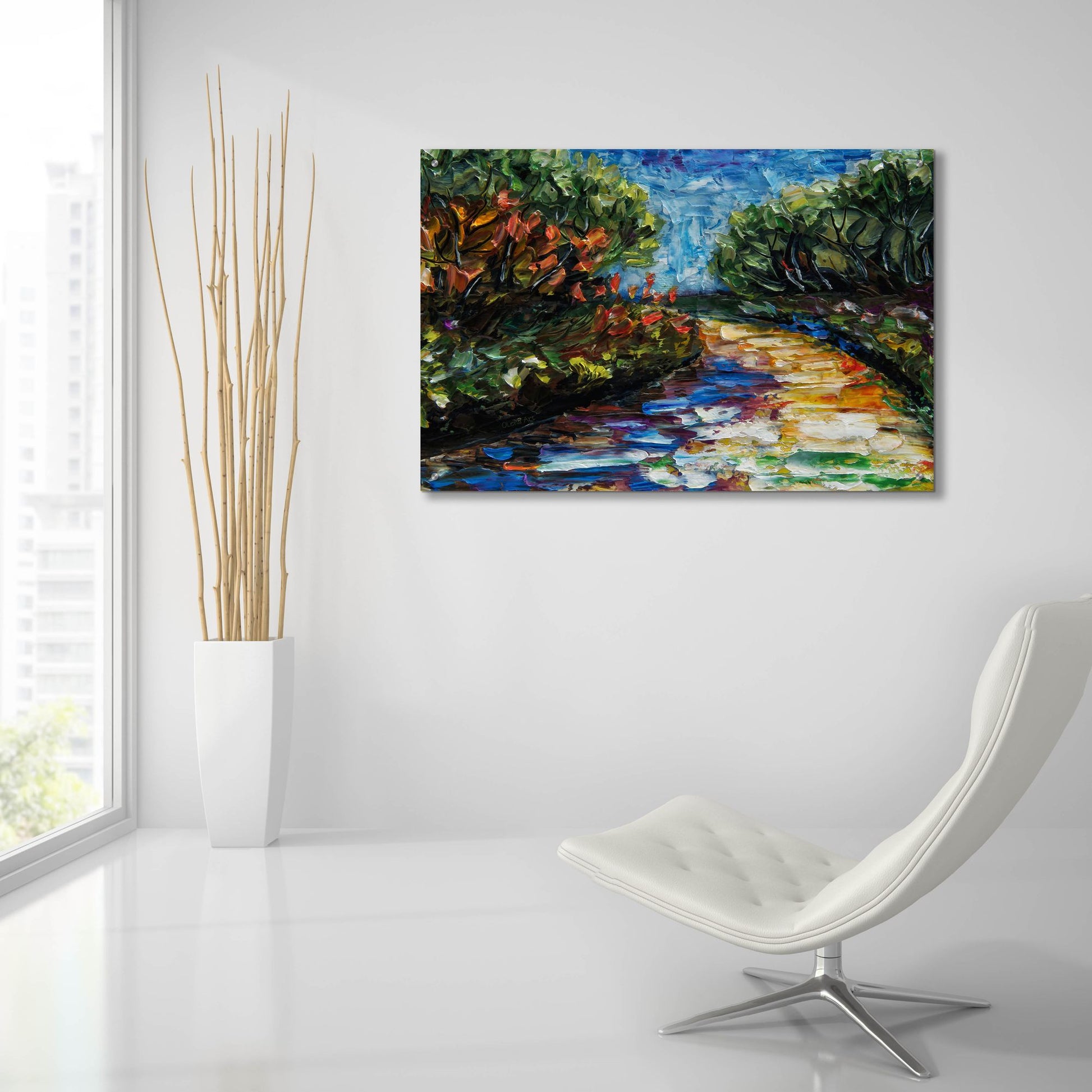 Epic Art 'Palette Knife Landscape' by Lena Owens, Acrylic Glass Wall Art,36x24