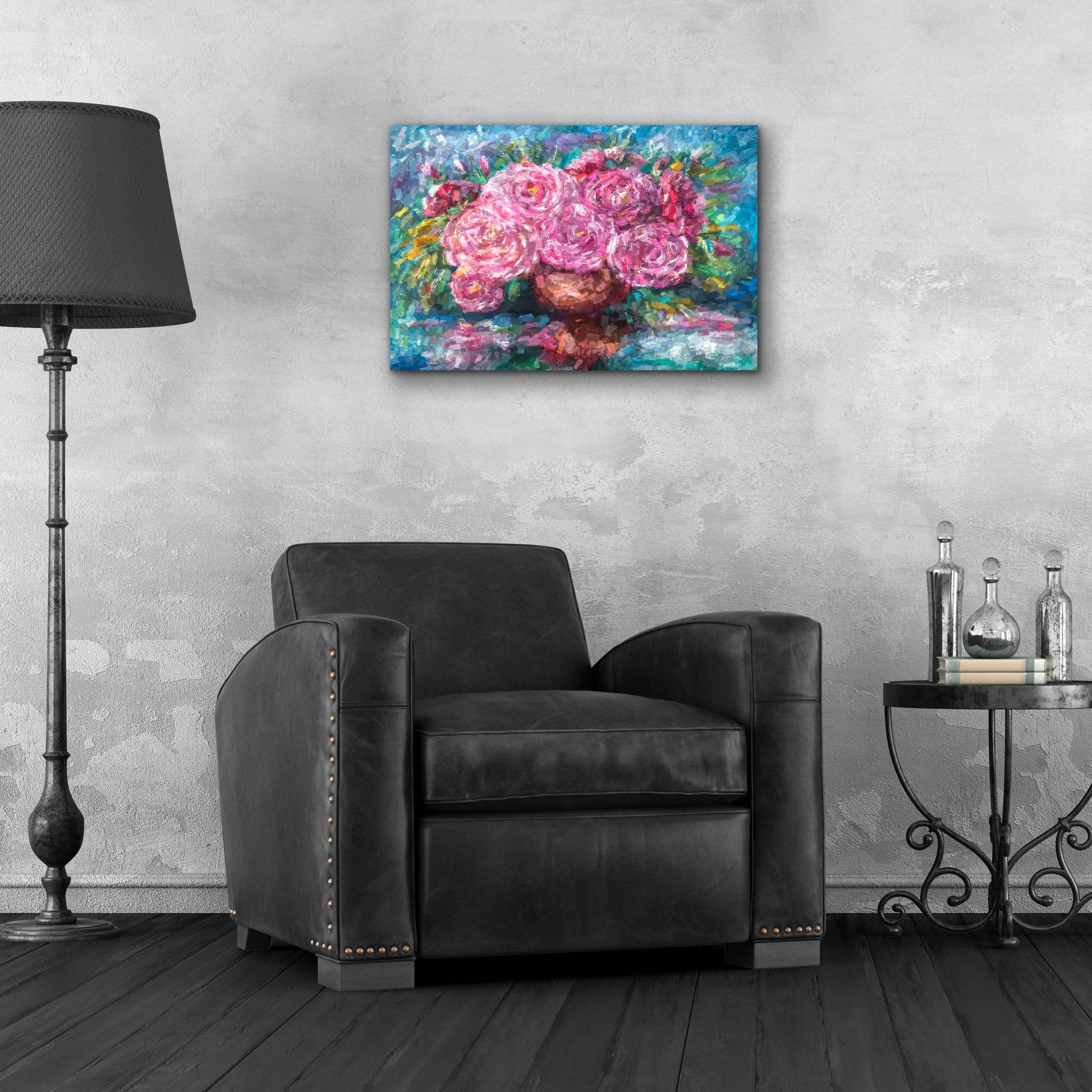 Epic Art 'Pink Roses, Just for You' by Lena Owens, Acrylic Glass Wall Art,24x16