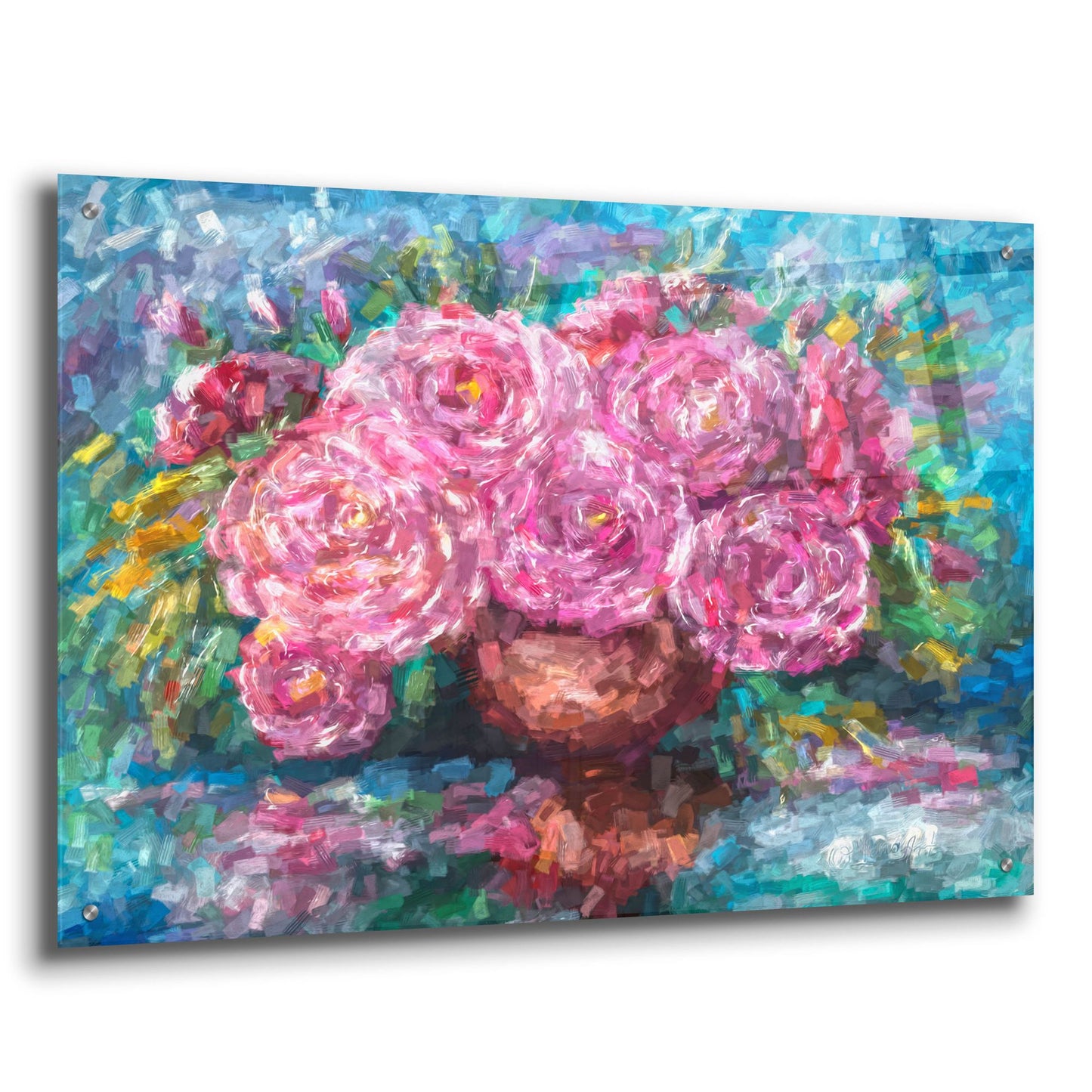 Epic Art 'Pink Roses, Just for You' by Lena Owens, Acrylic Glass Wall Art,36x24