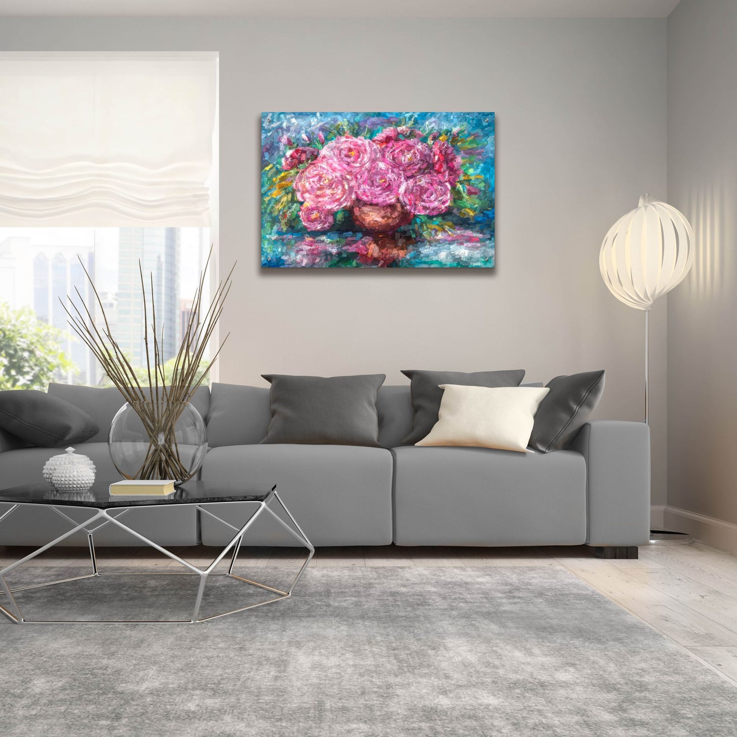 Epic Art 'Pink Roses, Just for You' by Lena Owens, Acrylic Glass Wall Art,36x24