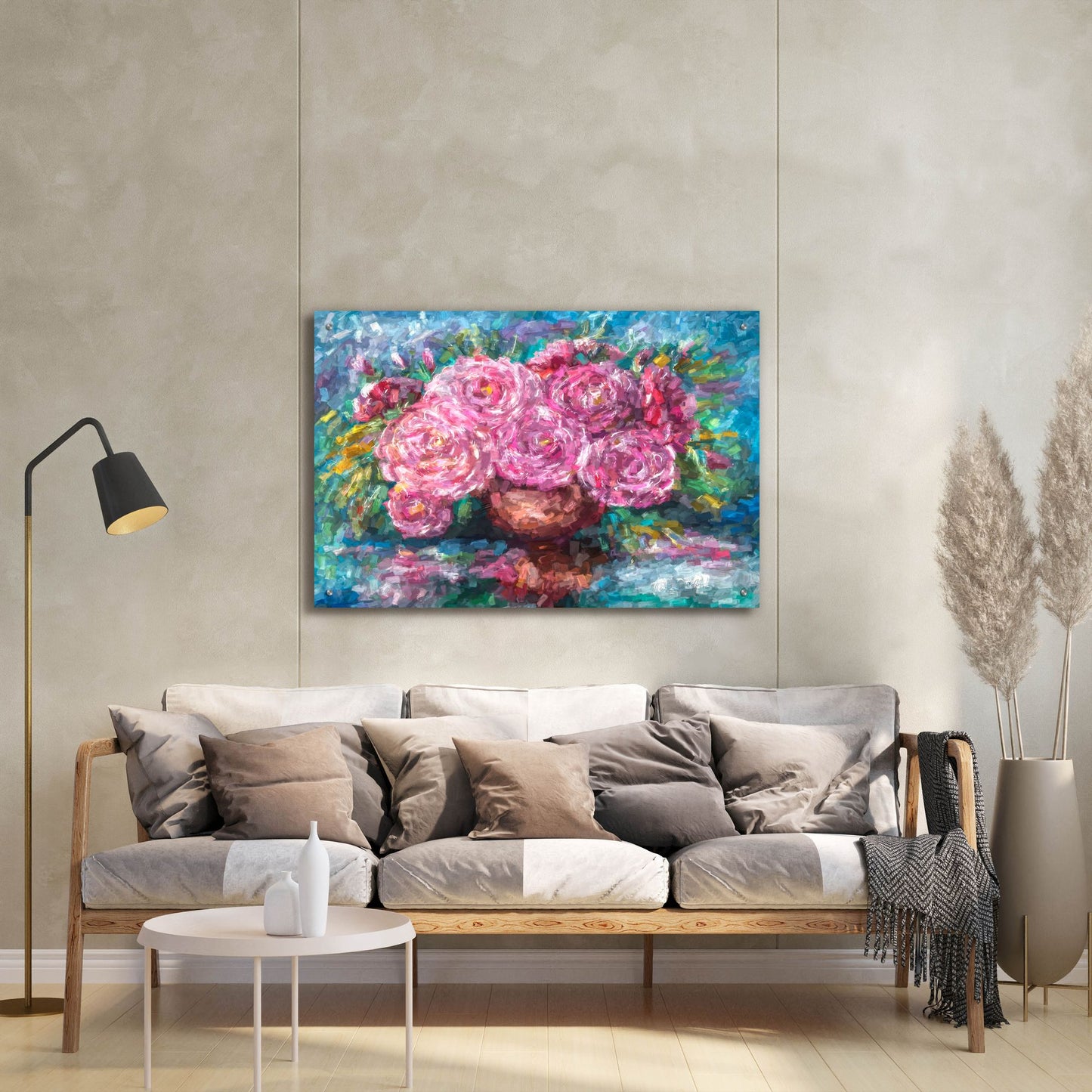 Epic Art 'Pink Roses, Just for You' by Lena Owens, Acrylic Glass Wall Art,36x24