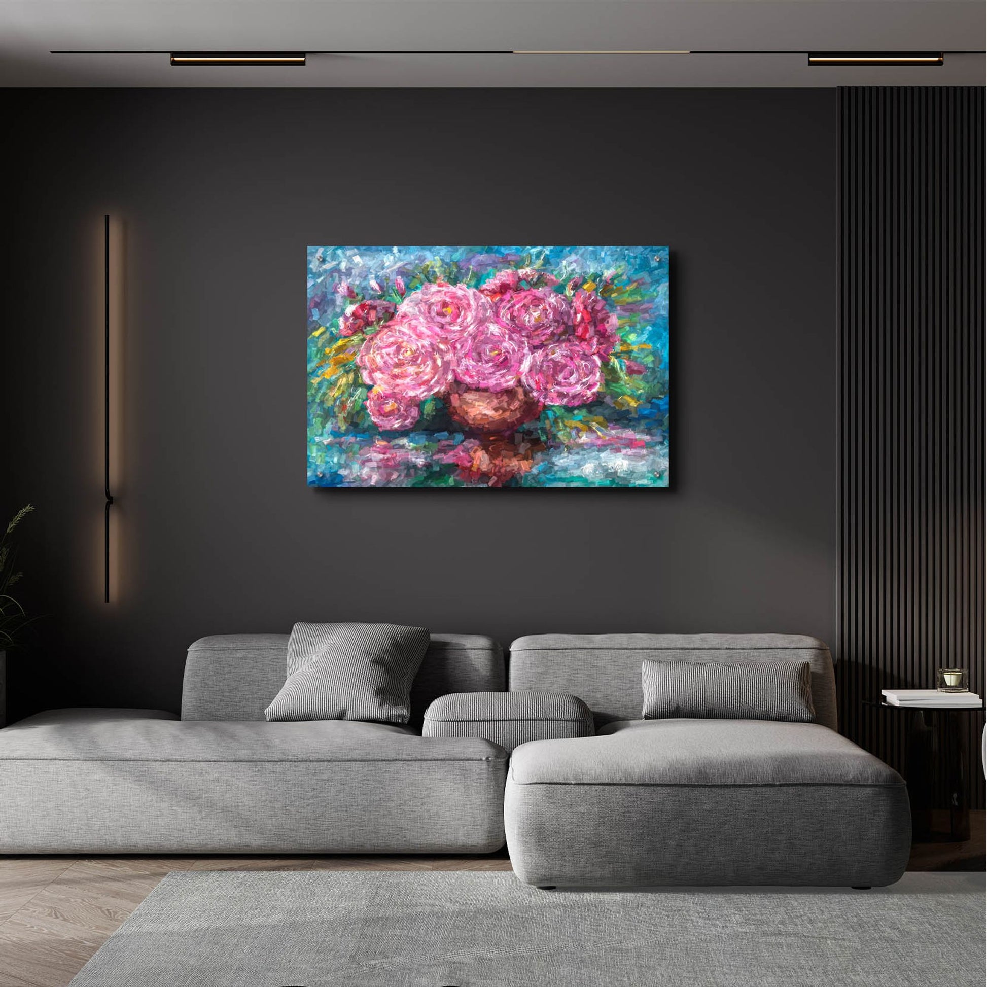 Epic Art 'Pink Roses, Just for You' by Lena Owens, Acrylic Glass Wall Art,36x24