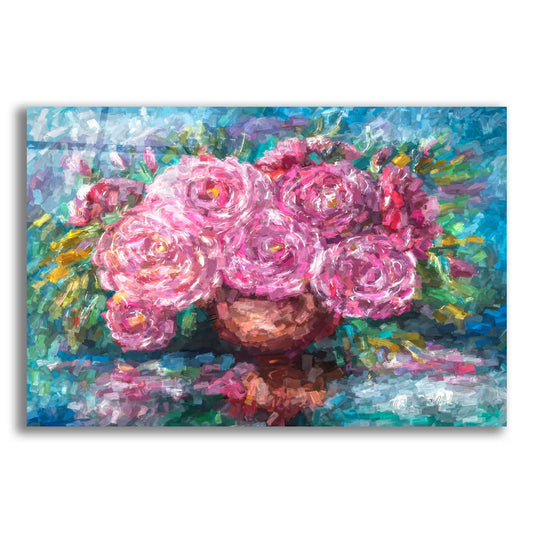 Epic Art 'Pink Roses, Just for You' by Lena Owens, Acrylic Glass Wall Art