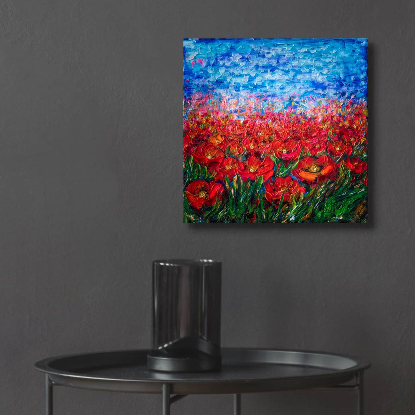 Epic Art 'Red Poppy Field' by Lena Owens, Acrylic Glass Wall Art,12x12