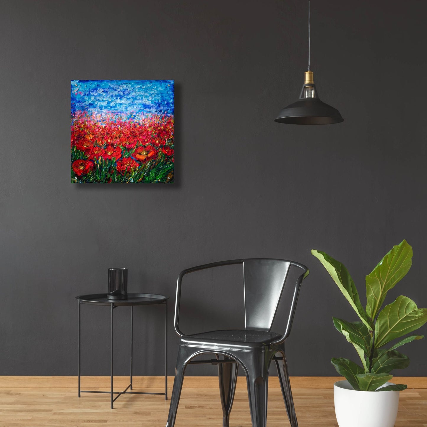 Epic Art 'Red Poppy Field' by Lena Owens, Acrylic Glass Wall Art,24x24
