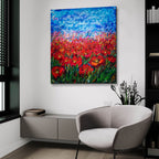 Epic Art 'Red Poppy Field' by Lena Owens, Acrylic Glass Wall Art,36x36