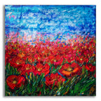 Epic Art 'Red Poppy Field' by Lena Owens, Acrylic Glass Wall Art