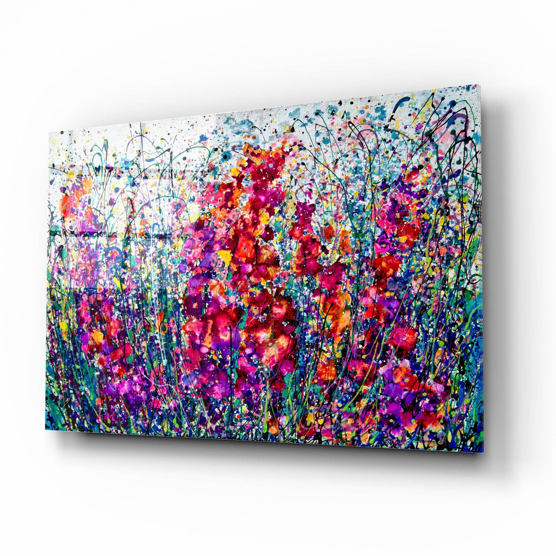 Epic Art 'The Breath of Summer Abstract' by Lena Owens, Acrylic Glass Wall Art,16x12