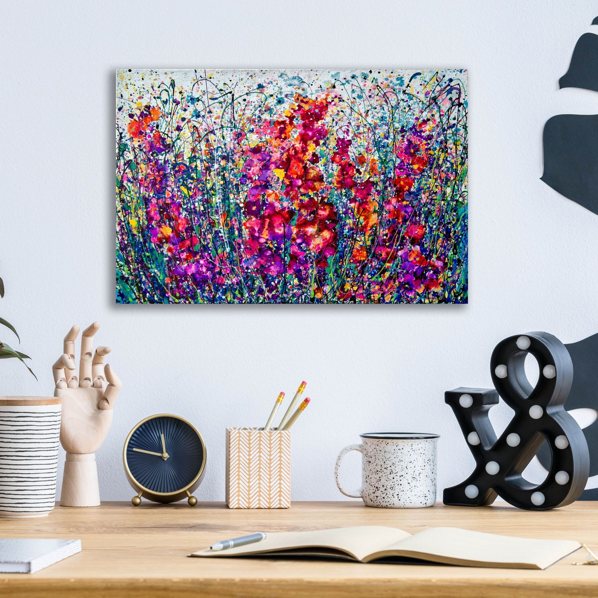 Epic Art 'The Breath of Summer Abstract' by Lena Owens, Acrylic Glass Wall Art,16x12