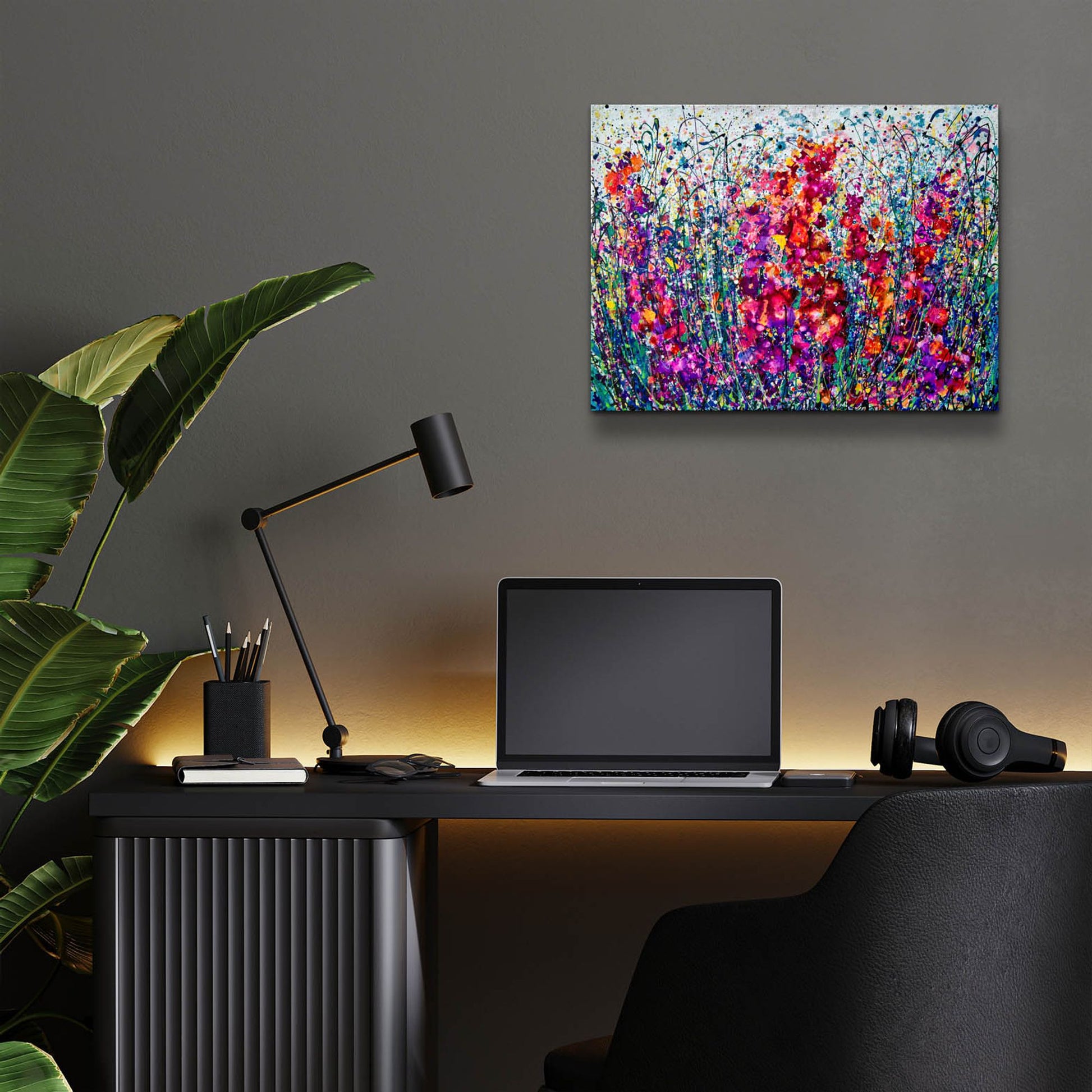 Epic Art 'The Breath of Summer Abstract' by Lena Owens, Acrylic Glass Wall Art,16x12