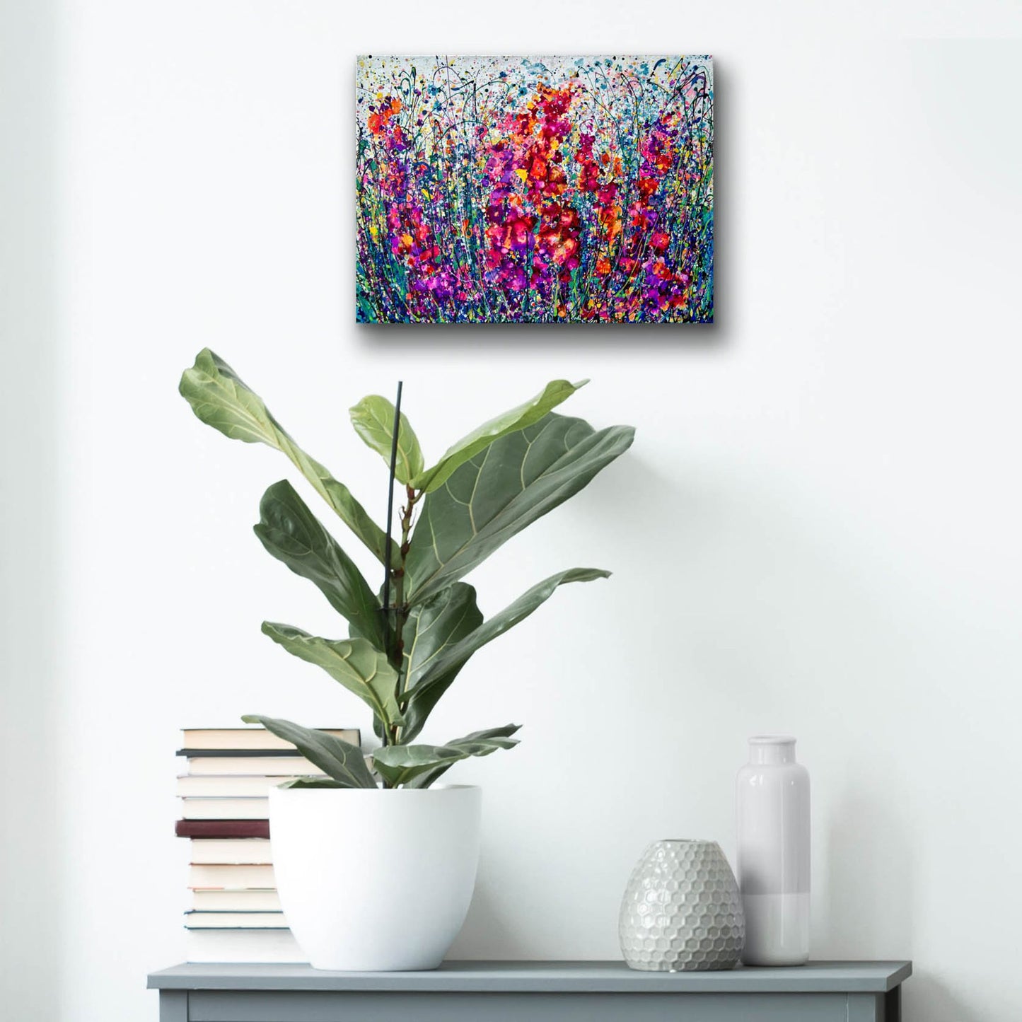 Epic Art 'The Breath of Summer Abstract' by Lena Owens, Acrylic Glass Wall Art,16x12