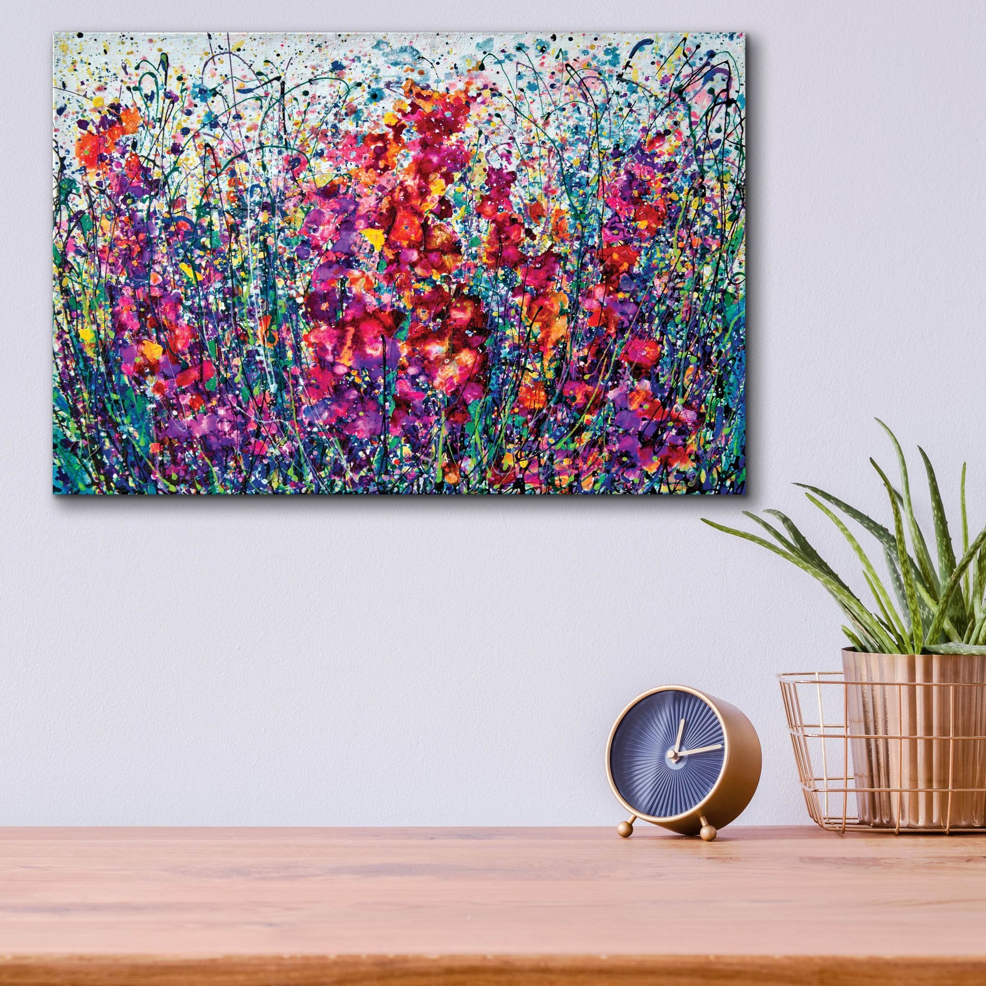 Epic Art 'The Breath of Summer Abstract' by Lena Owens, Acrylic Glass Wall Art,16x12