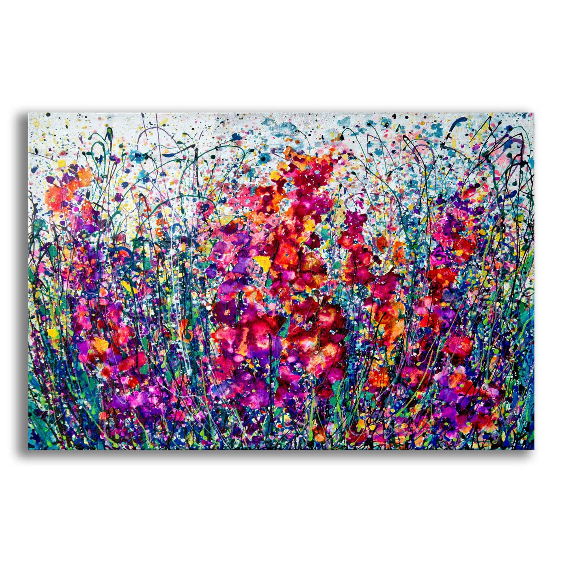 Epic Art 'The Breath of Summer Abstract' by Lena Owens, Acrylic Glass Wall Art,24x16