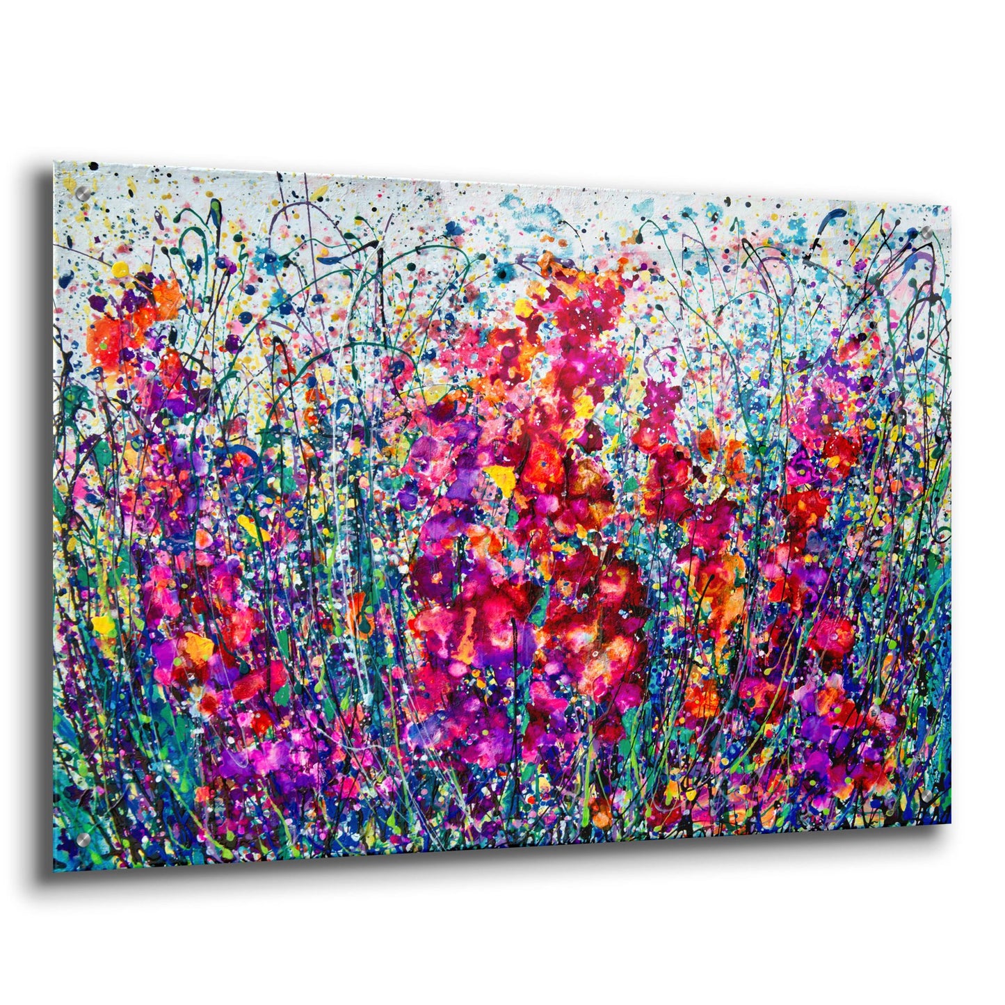 Epic Art 'The Breath of Summer Abstract' by Lena Owens, Acrylic Glass Wall Art,36x24