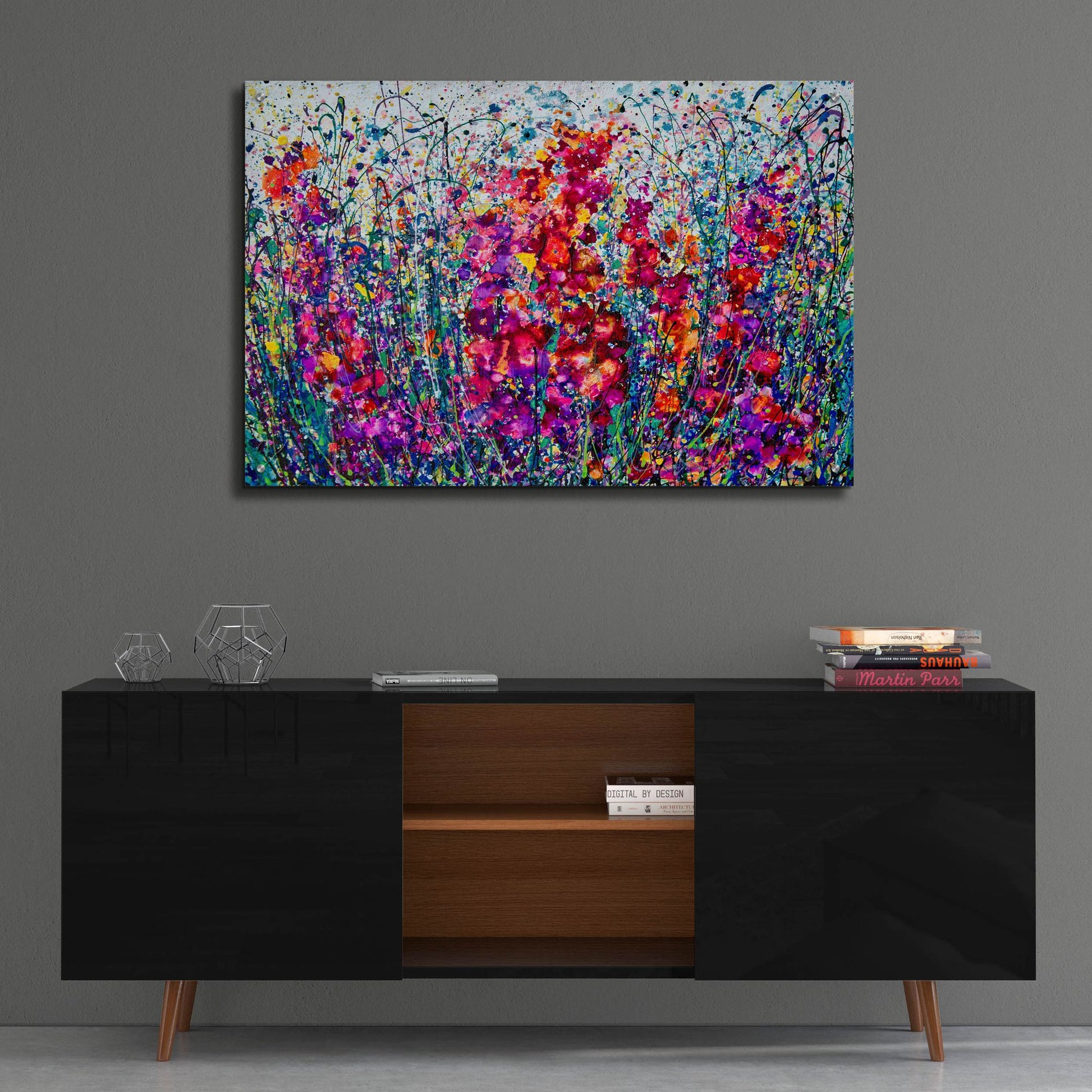 Epic Art 'The Breath of Summer Abstract' by Lena Owens, Acrylic Glass Wall Art,36x24