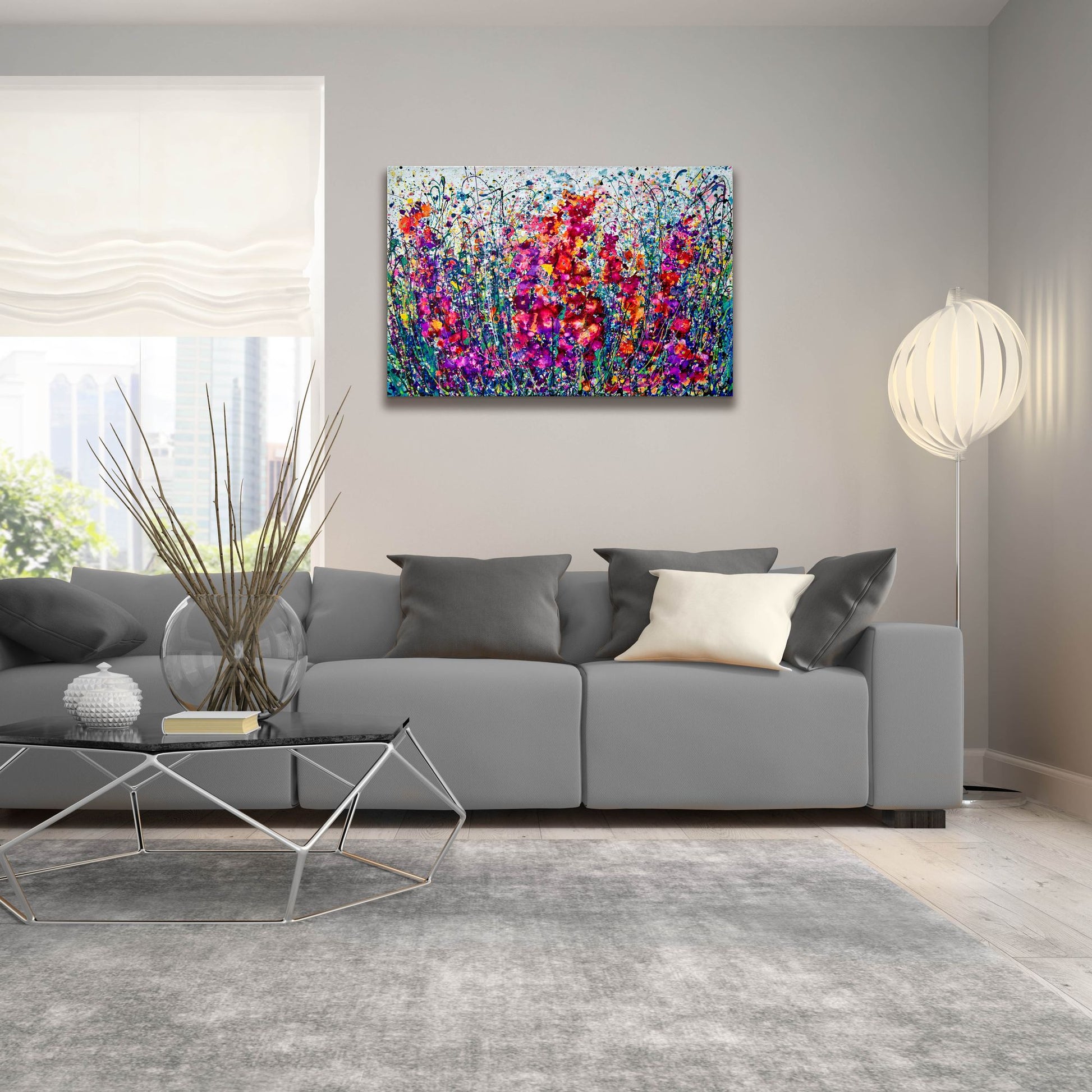 Epic Art 'The Breath of Summer Abstract' by Lena Owens, Acrylic Glass Wall Art,36x24