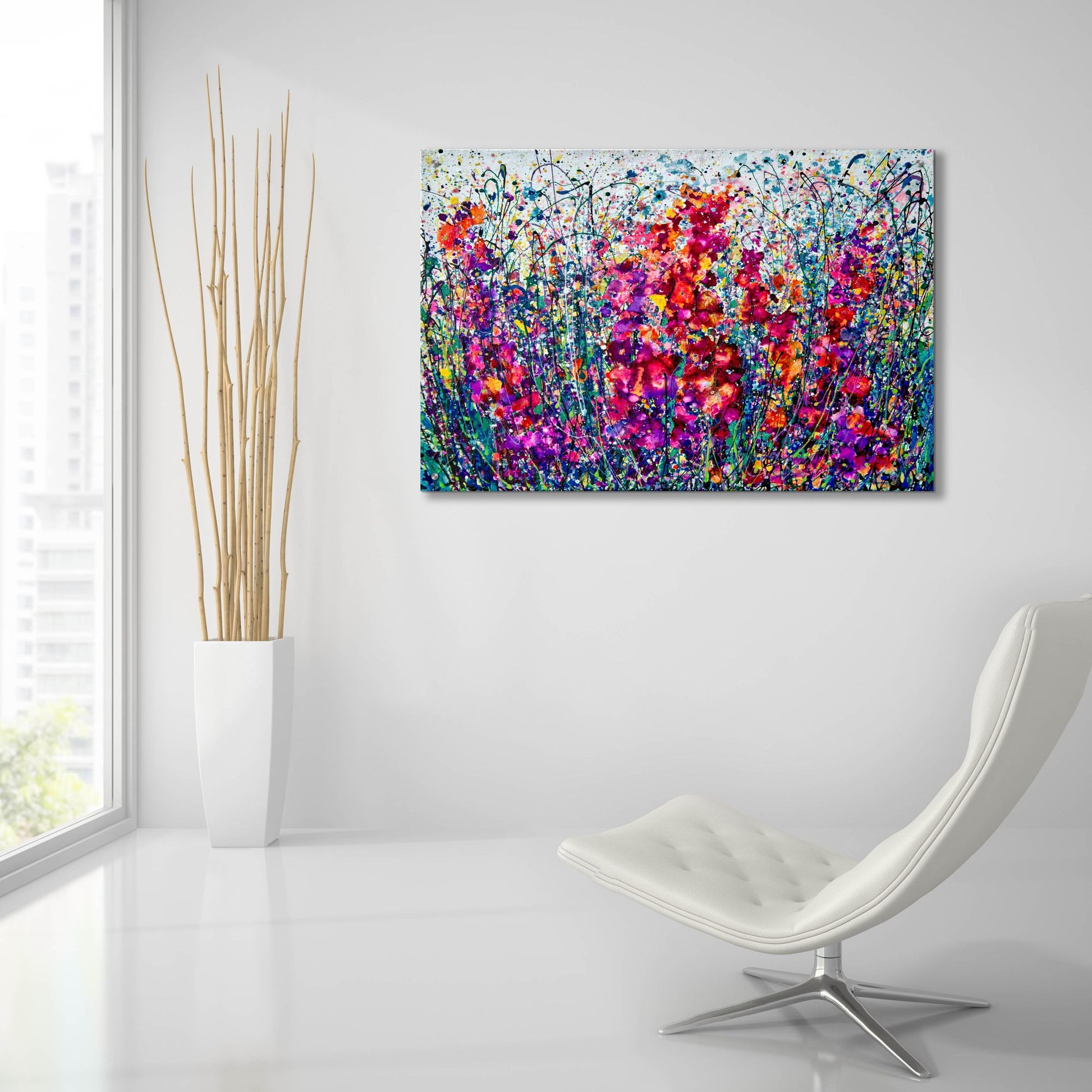 Epic Art 'The Breath of Summer Abstract' by Lena Owens, Acrylic Glass Wall Art,36x24