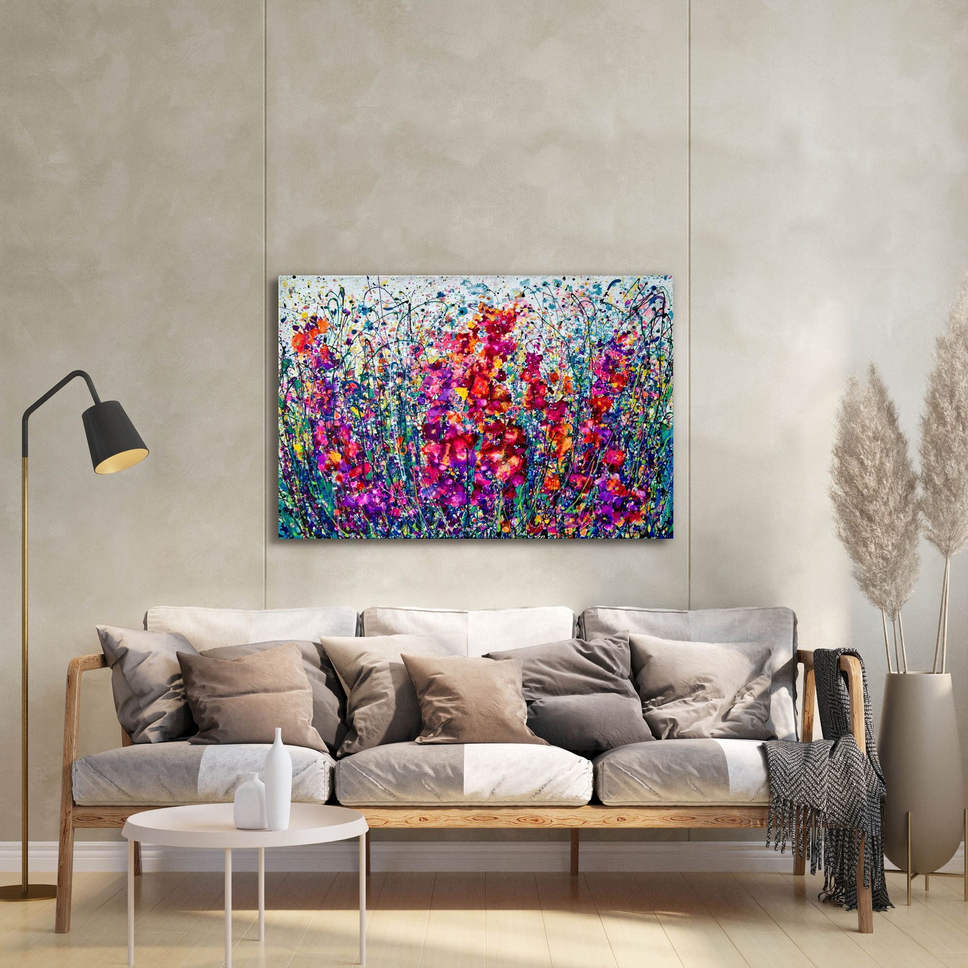 Epic Art 'The Breath of Summer Abstract' by Lena Owens, Acrylic Glass Wall Art,36x24