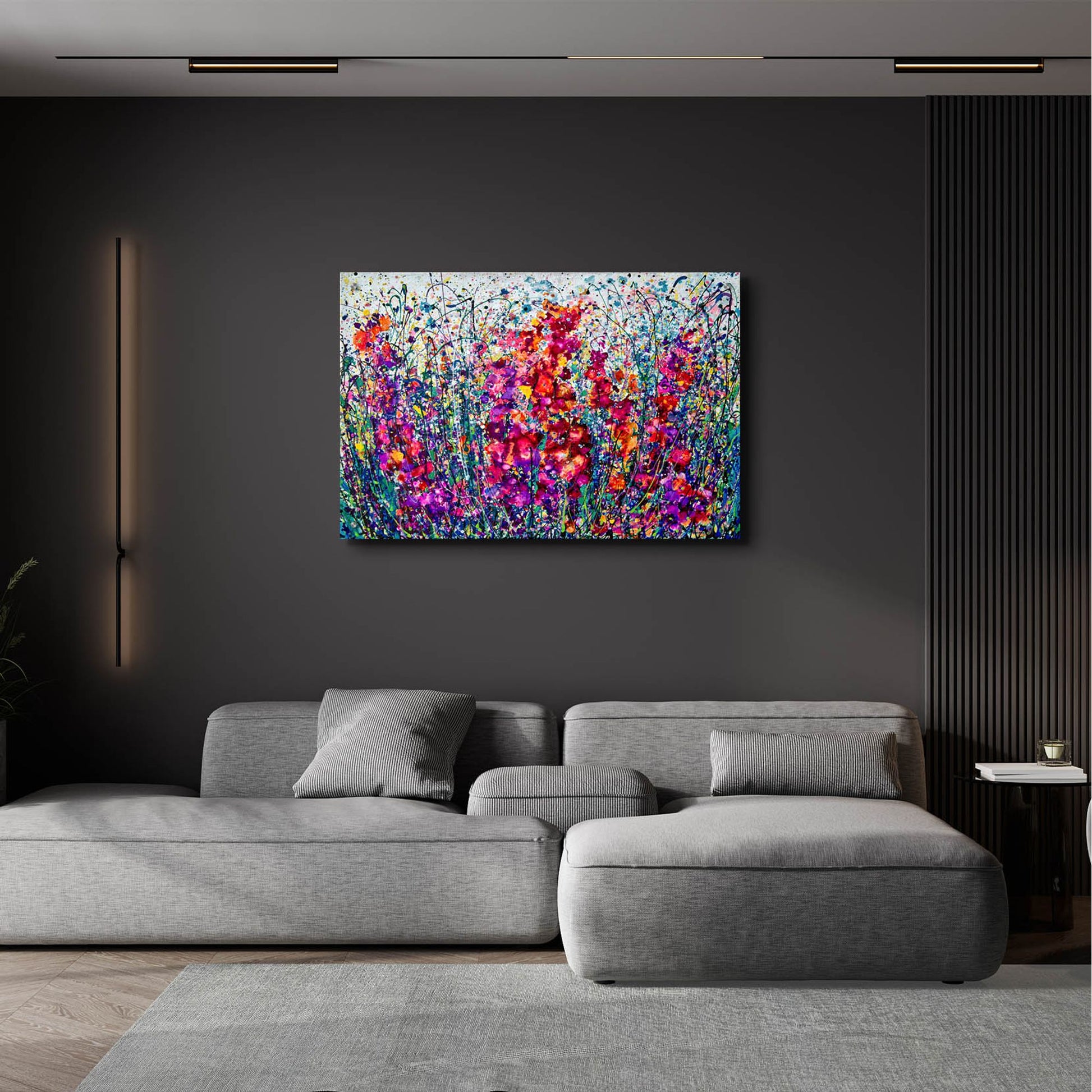 Epic Art 'The Breath of Summer Abstract' by Lena Owens, Acrylic Glass Wall Art,36x24