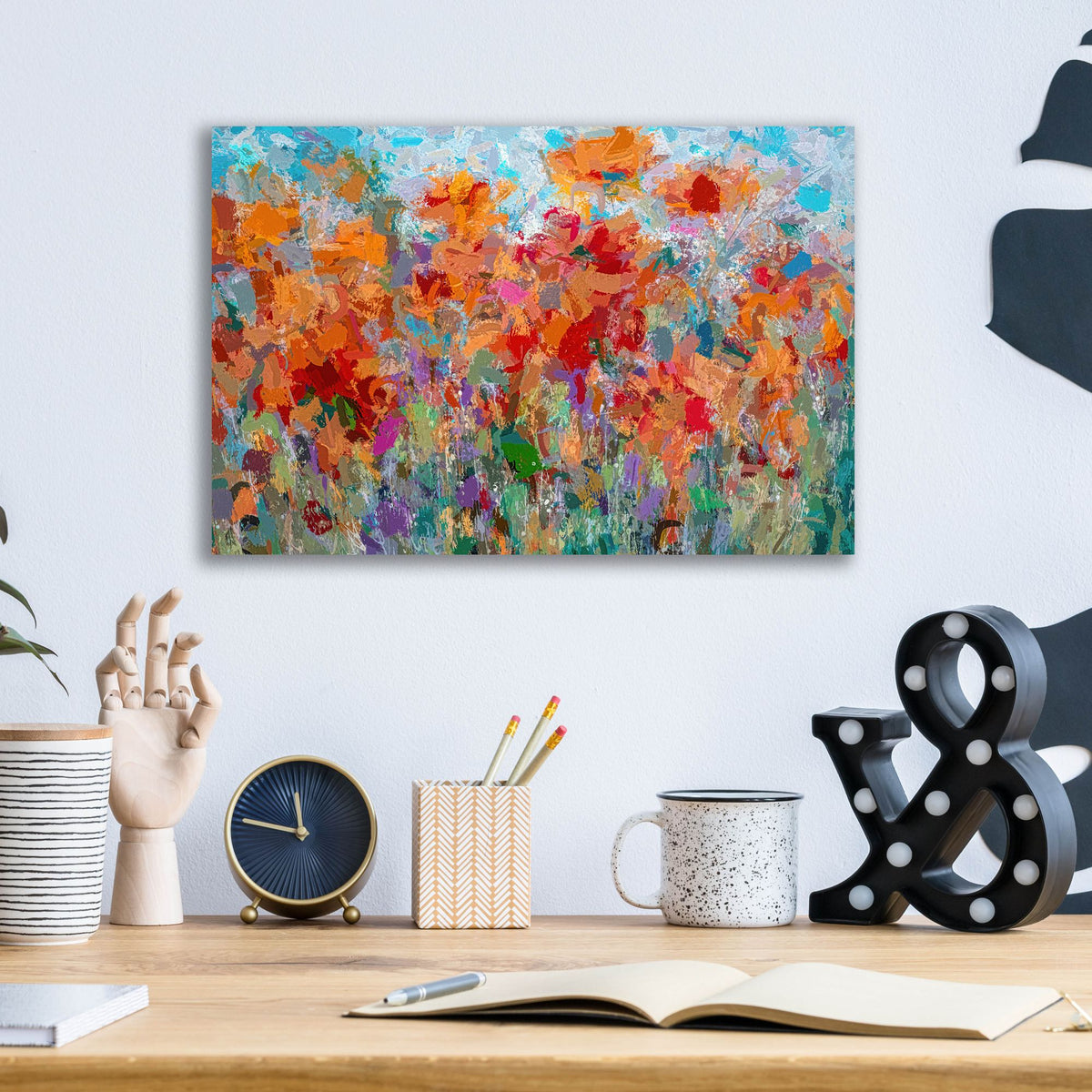 Epic Art 'The Visionary Poetry Abstract II' by Lena Owens, Acrylic Glass Wall Art,16x12