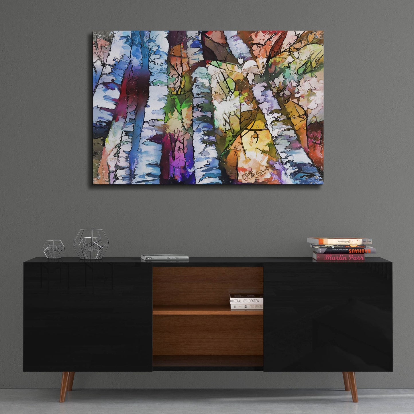 Epic Art 'White Aspen and Birch Trees' by Lena Owens, Acrylic Glass Wall Art,36x24