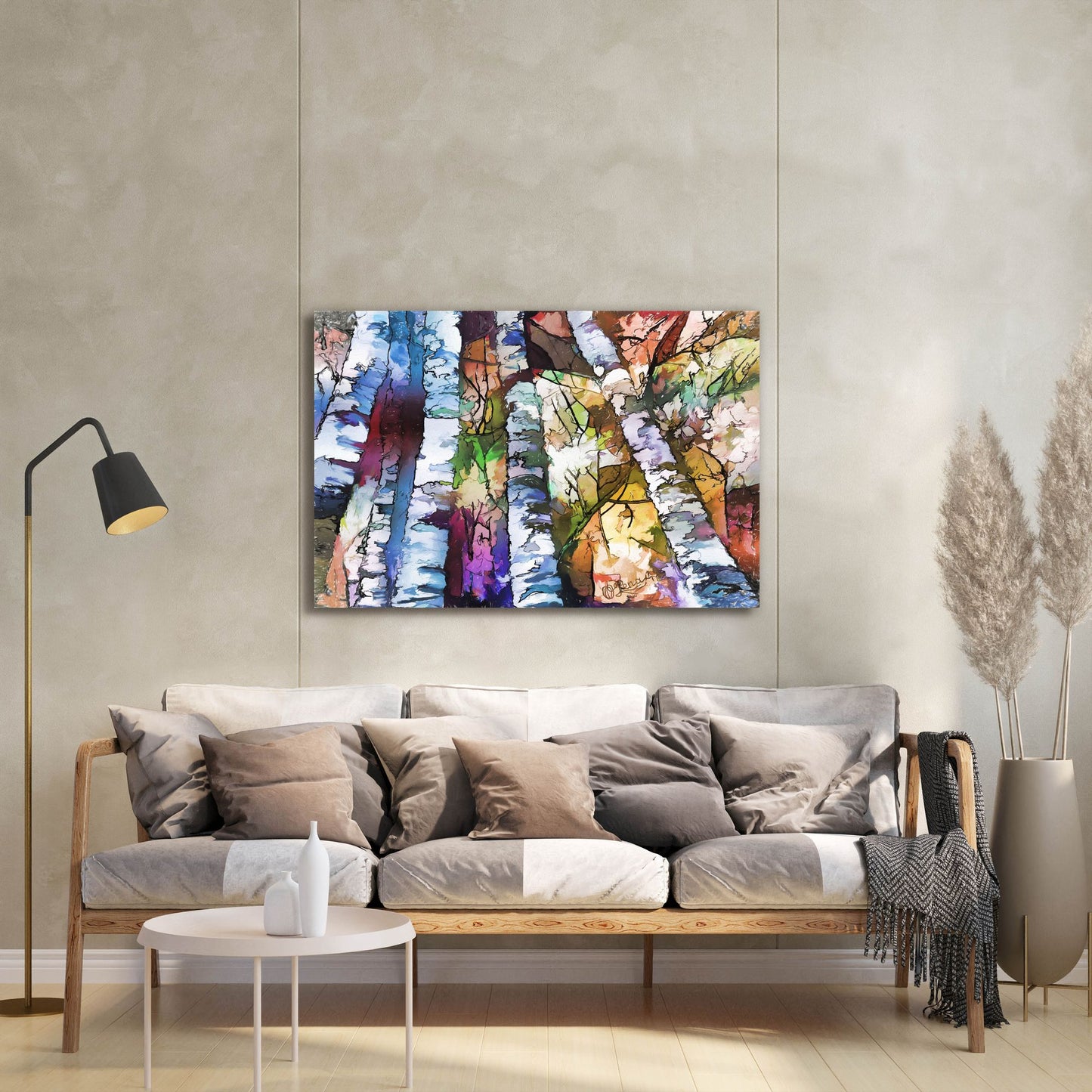 Epic Art 'White Aspen and Birch Trees' by Lena Owens, Acrylic Glass Wall Art,36x24