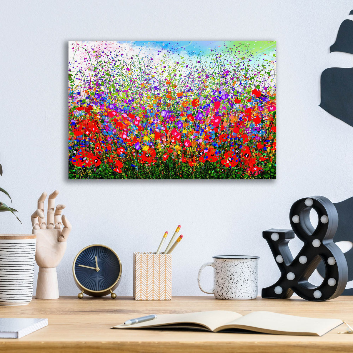 Epic Art 'Wildflower Celebration Meadow' by Lena Owens, Acrylic Glass Wall Art,16x12