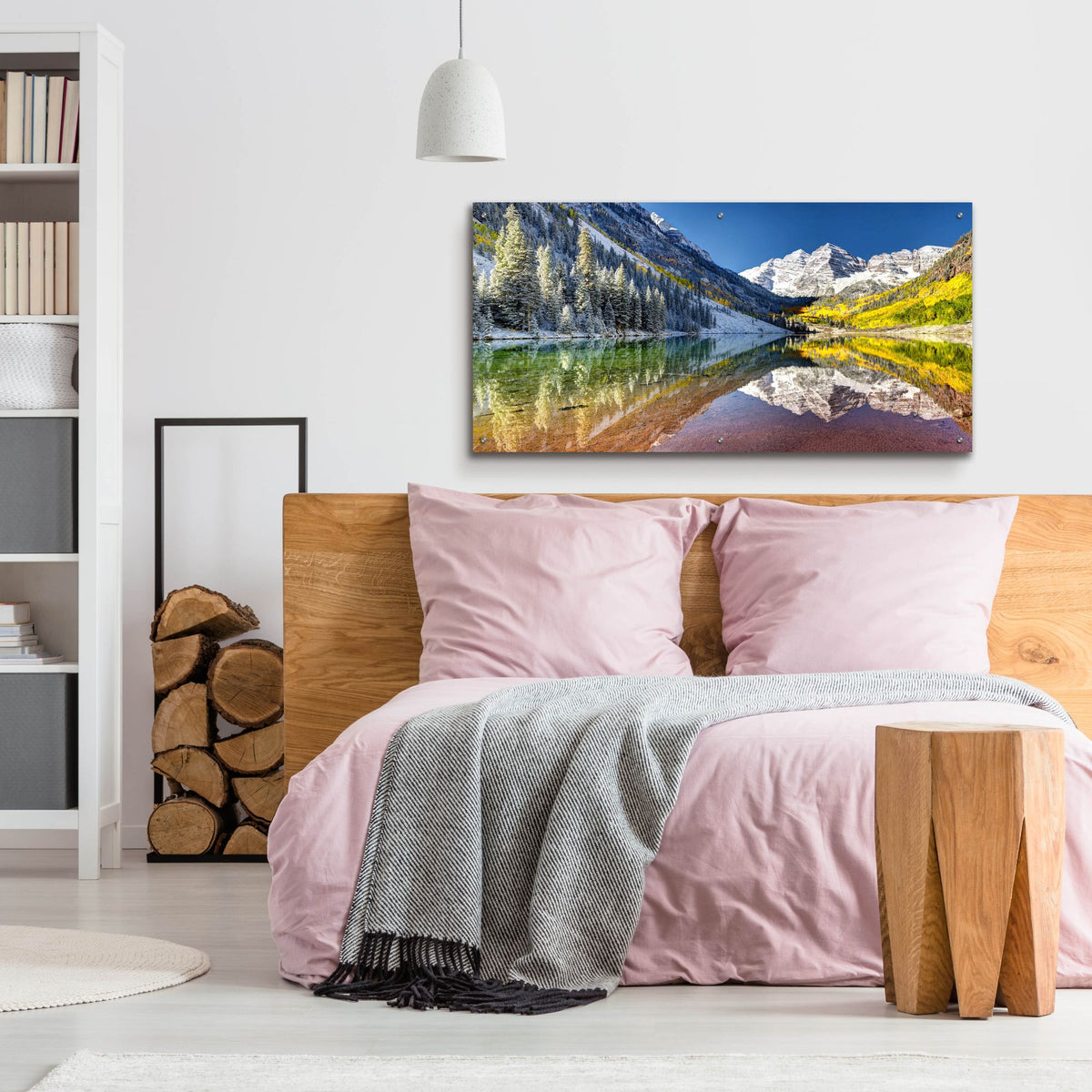 Epic Art 'Fall Season At Maroon Bells Panoramic' by Lena Owens, Acrylic Glass Wall Art,48x24