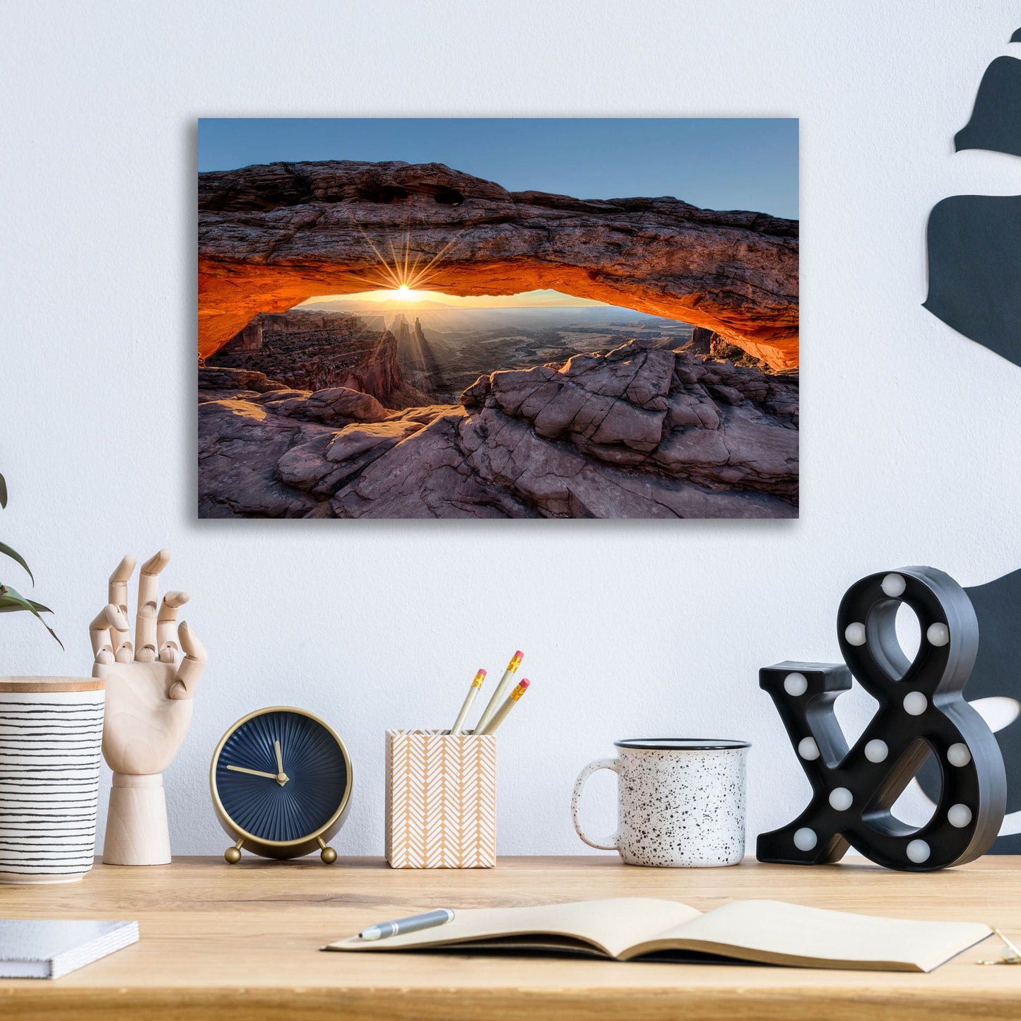 Epic Art 'Mesa Arch Sunburst Moab Utah copy' by Lena Owens, Acrylic Glass Wall Art,16x12