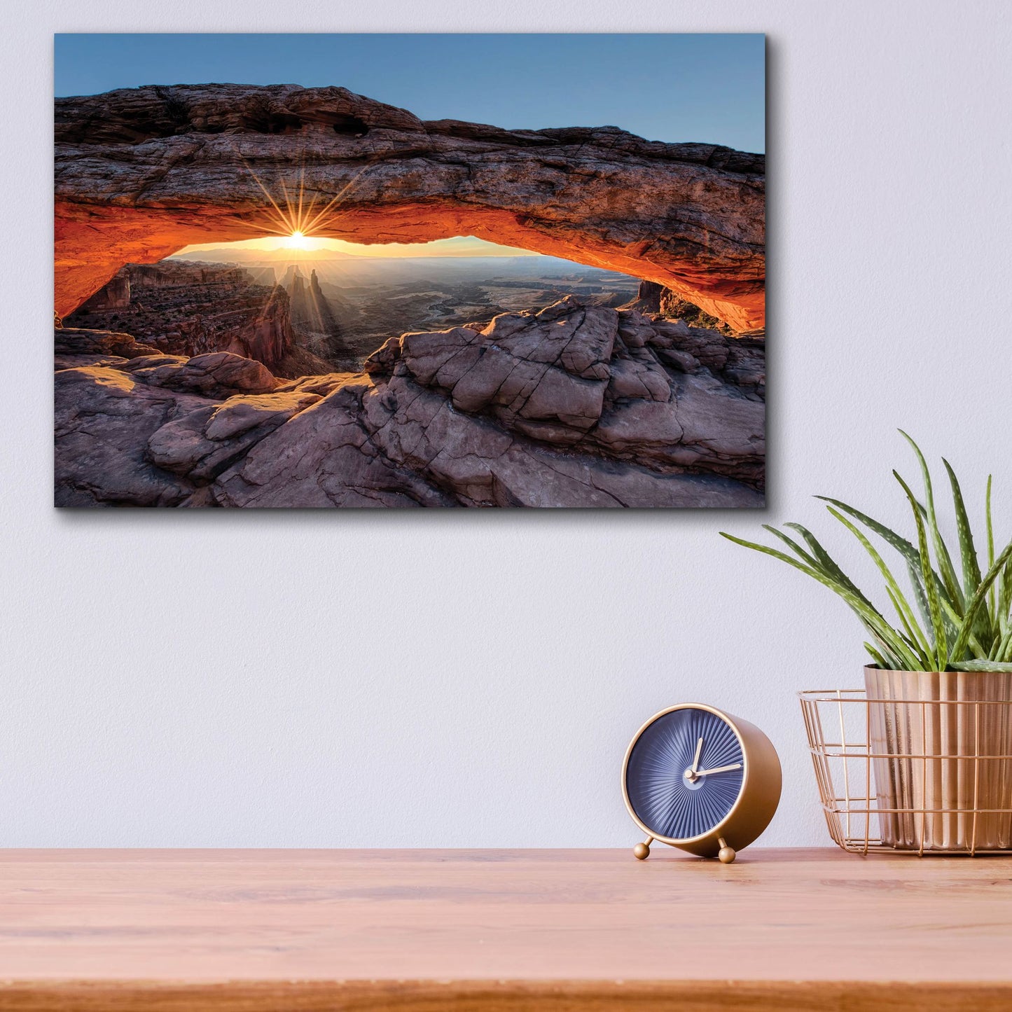 Epic Art 'Mesa Arch Sunburst Moab Utah copy' by Lena Owens, Acrylic Glass Wall Art,16x12