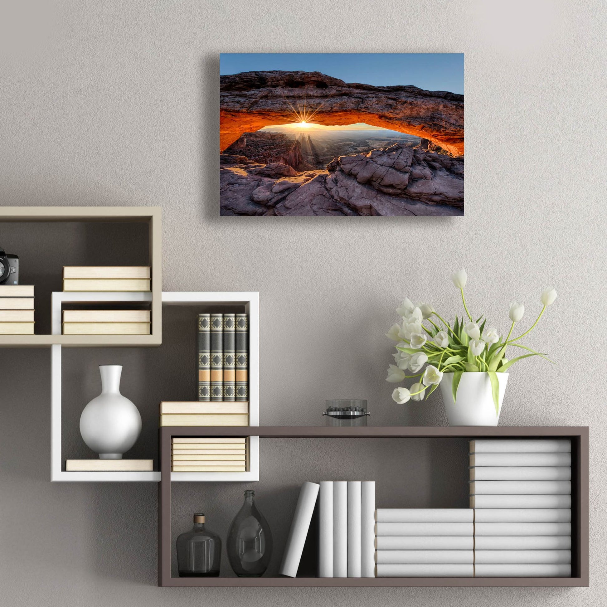 Epic Art 'Mesa Arch Sunburst Moab Utah copy' by Lena Owens, Acrylic Glass Wall Art,24x16