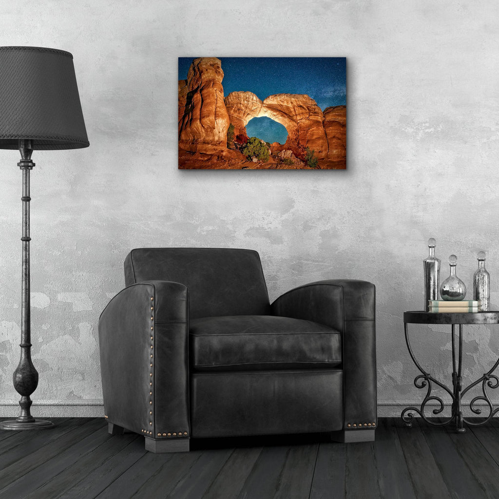 Epic Art 'Night Sky with Camel-like Rock Formations' by Lena Owens, Acrylic Glass Wall Art,24x16